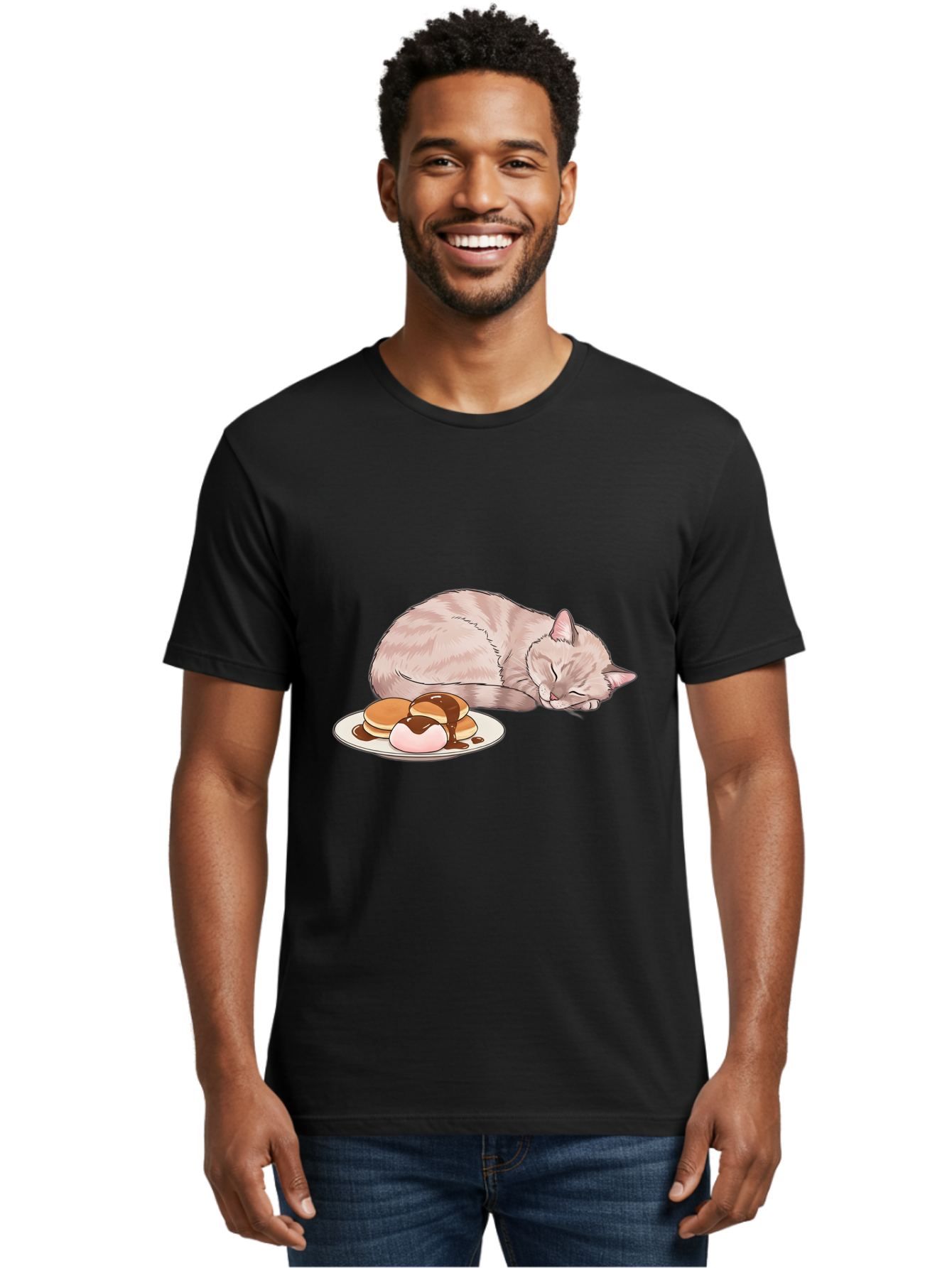 Cat-Sleeping-Near-Pancakes Men'S Graphic Tee, 100% Cotton, Comfortable Casual Summer Wear, Machine Washable, Vintage Camera, Old Camera, Antique Camera, Black Camera, Classic Photography, Photography Equipment, Nostalgic Device, Film Camera, Bak217 20