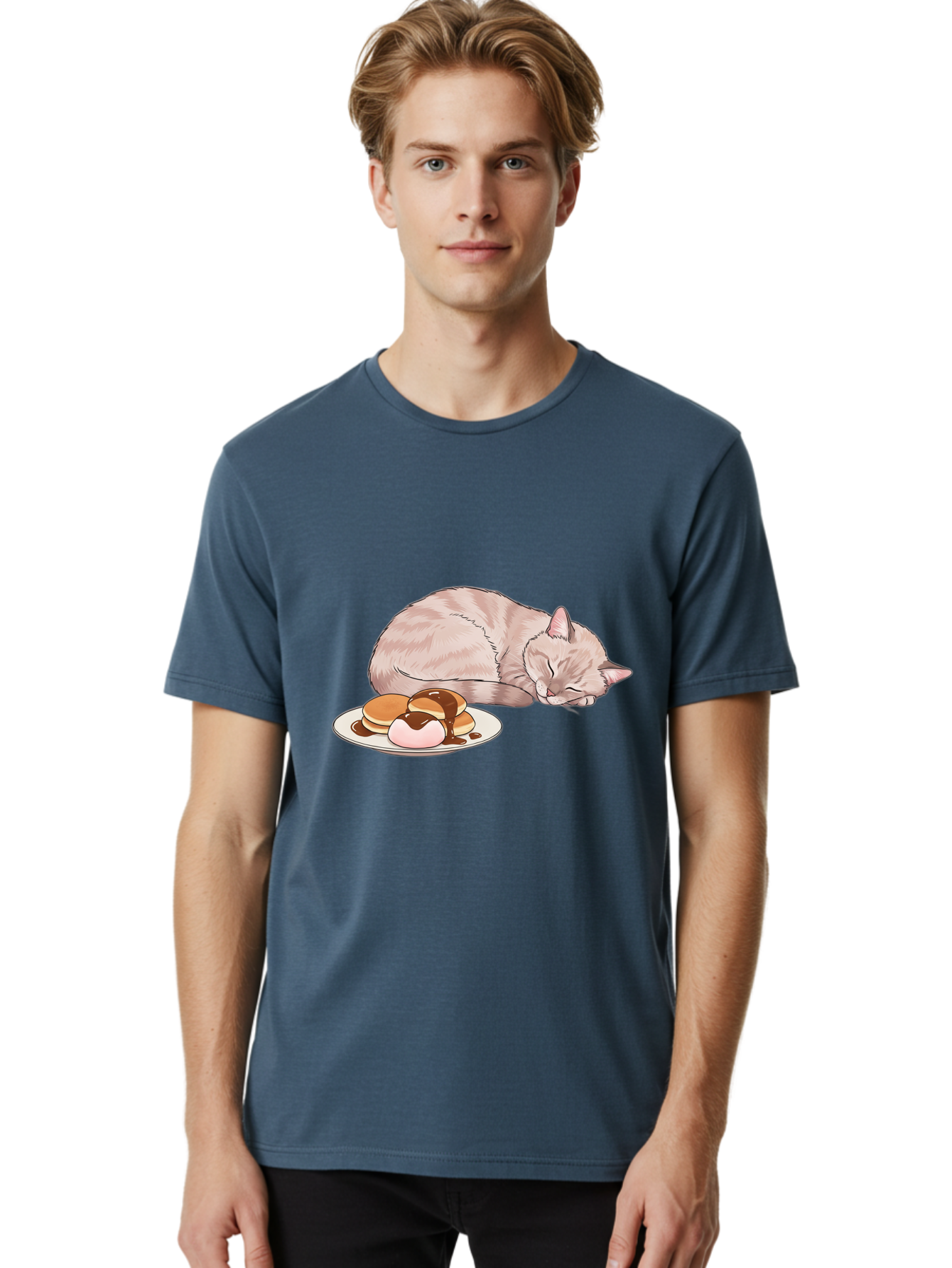 Cat-Sleeping-Near-Pancakes Men'S Graphic Tee, 100% Cotton, Comfortable Casual Summer Wear, Machine Washable, Vintage Camera, Old Camera, Antique Camera, Black Camera, Classic Photography, Photography Equipment, Nostalgic Device, Film Camera, Bak217 16