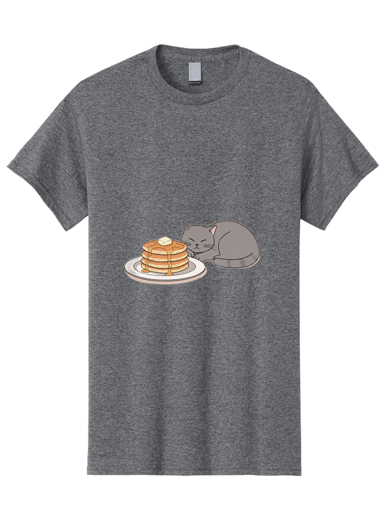 Cat-Sleeping-Next-To-Pancakes-1 Men'S Graphic Tee, 100% Cotton, Comfortable Casual Summer Wear, Machine Washable, Vintage Camera, Old Camera, Antique Camera, Black Camera, Classic Photography, Photography Equipment, Nostalgic Device, Bak218 15