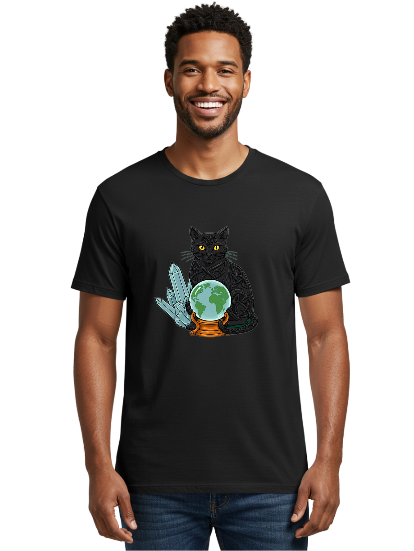Celtic-Cat-With-Globe Men'S Graphic Tee, 100% Cotton, Comfortable Casual Summer Wear, Machine Washable, Vintage Camera, Old Camera, Antique Camera, Black Camera, Classic Photography, Photography Equipment, Nostalgic Device, Film Camera, Bak225 26