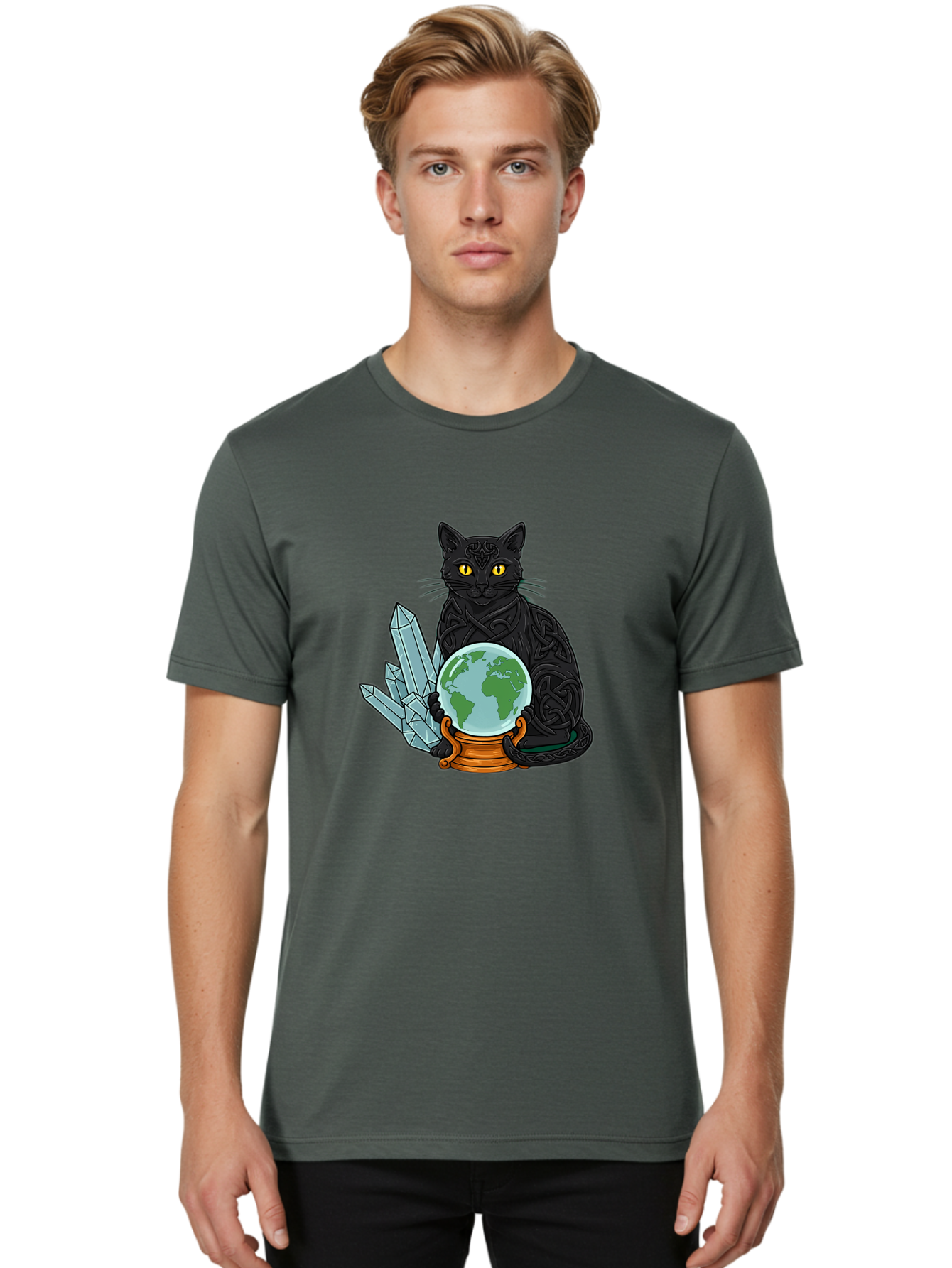 Celtic-Cat-With-Globe Men'S Graphic Tee, 100% Cotton, Comfortable Casual Summer Wear, Machine Washable, Vintage Camera, Old Camera, Antique Camera, Black Camera, Classic Photography, Photography Equipment, Nostalgic Device, Film Camera, Bak225 28