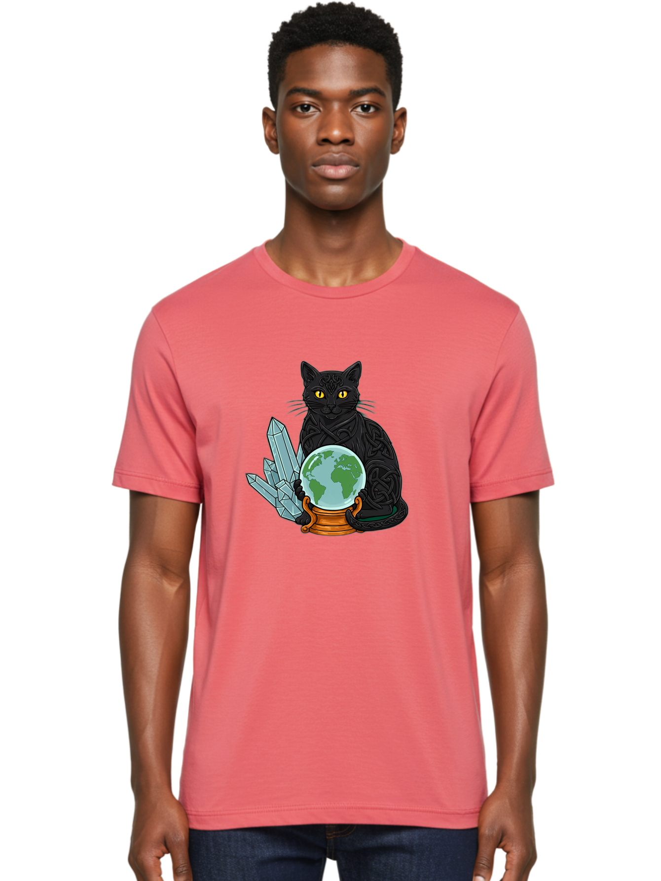 Celtic-Cat-With-Globe Men'S Graphic Tee, 100% Cotton, Comfortable Casual Summer Wear, Machine Washable, Vintage Camera, Old Camera, Antique Camera, Black Camera, Classic Photography, Photography Equipment, Nostalgic Device, Film Camera, Bak225 20