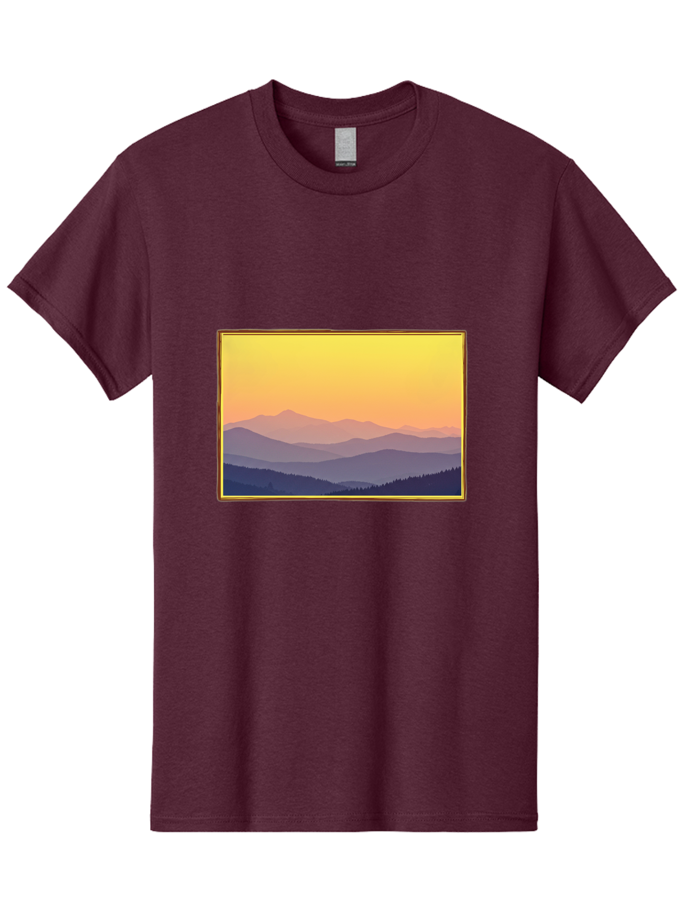Layered-Mountains-At-Sunset Men'S Graphic Tee, 100% Cotton, Comfortable Casual Summer Wear, Machine Washable, Vintage Camera, Old Camera, Antique Camera, Black Camera, Classic Photography, Photography Equipment, Nostalgic Device, Film Camera, Bak802 8