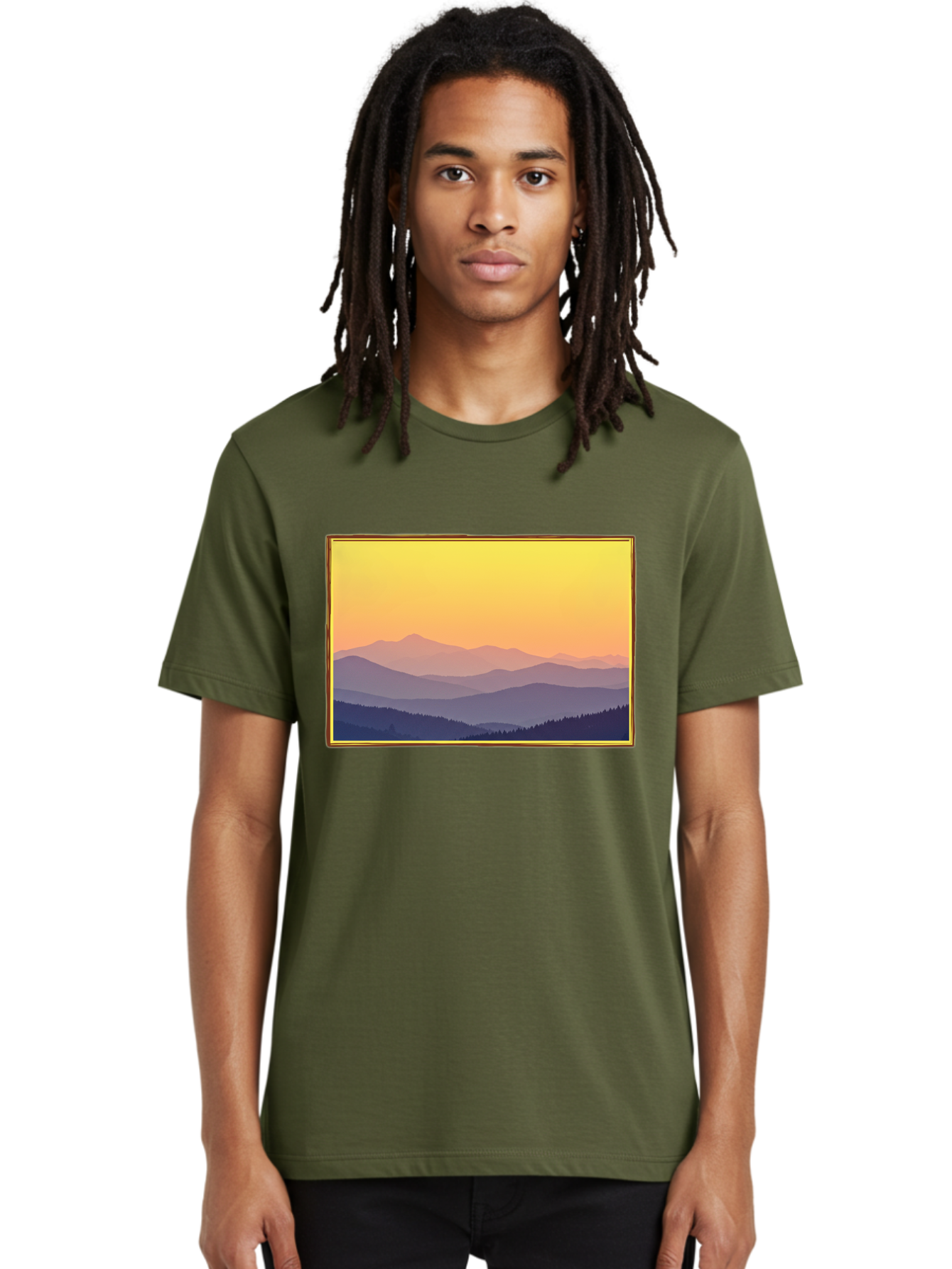 Layered-Mountains-At-Sunset Men'S Graphic Tee, 100% Cotton, Comfortable Casual Summer Wear, Machine Washable, Vintage Camera, Old Camera, Antique Camera, Black Camera, Classic Photography, Photography Equipment, Nostalgic Device, Film Camera, Bak802 18