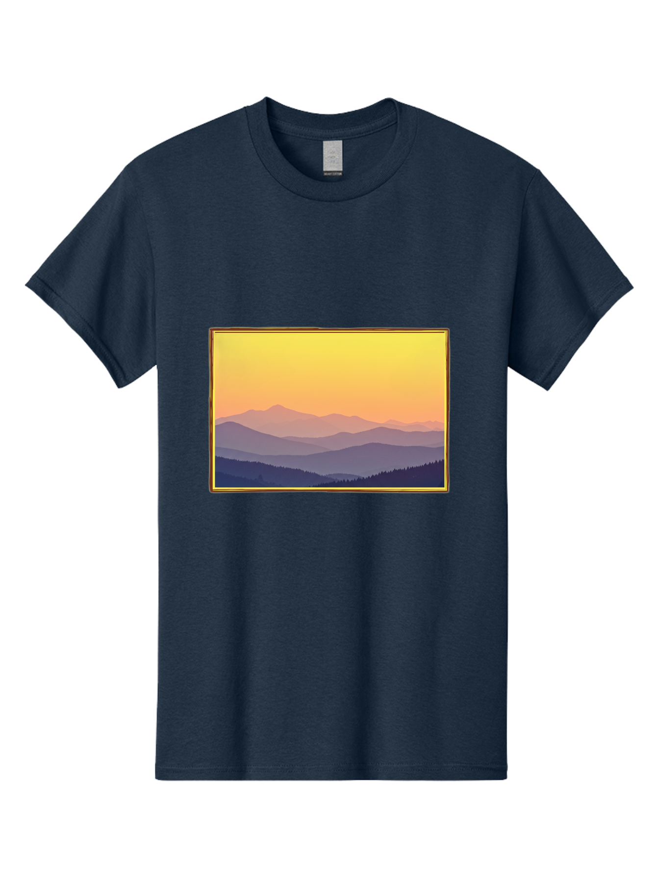 Layered-Mountains-At-Sunset Men'S Graphic Tee, 100% Cotton, Comfortable Casual Summer Wear, Machine Washable, Vintage Camera, Old Camera, Antique Camera, Black Camera, Classic Photography, Photography Equipment, Nostalgic Device, Film Camera, Bak802 5