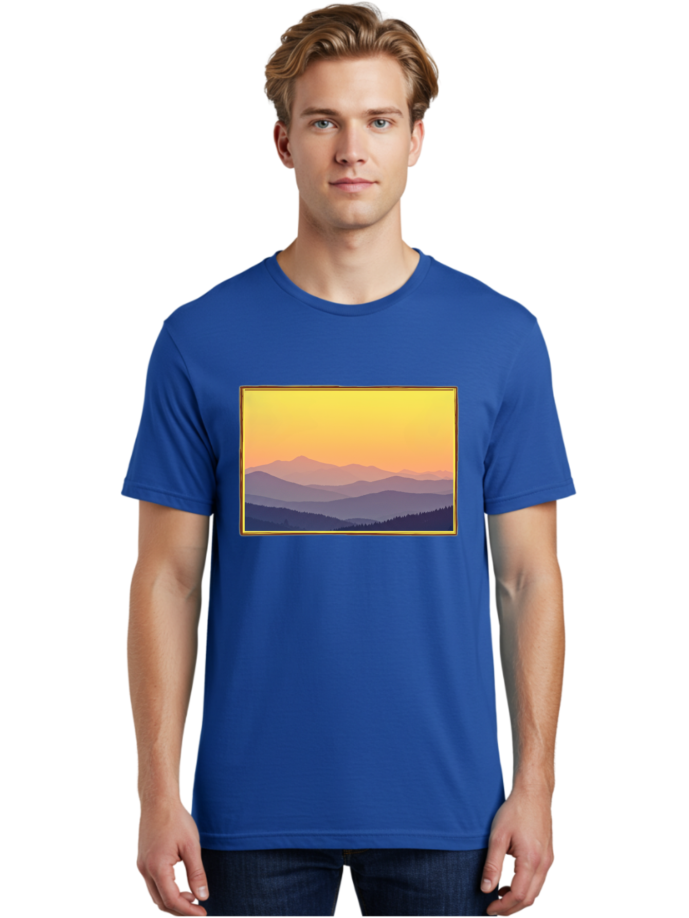 Layered-Mountains-At-Sunset Men'S Graphic Tee, 100% Cotton, Comfortable Casual Summer Wear, Machine Washable, Vintage Camera, Old Camera, Antique Camera, Black Camera, Classic Photography, Photography Equipment, Nostalgic Device, Film Camera, Bak802 19