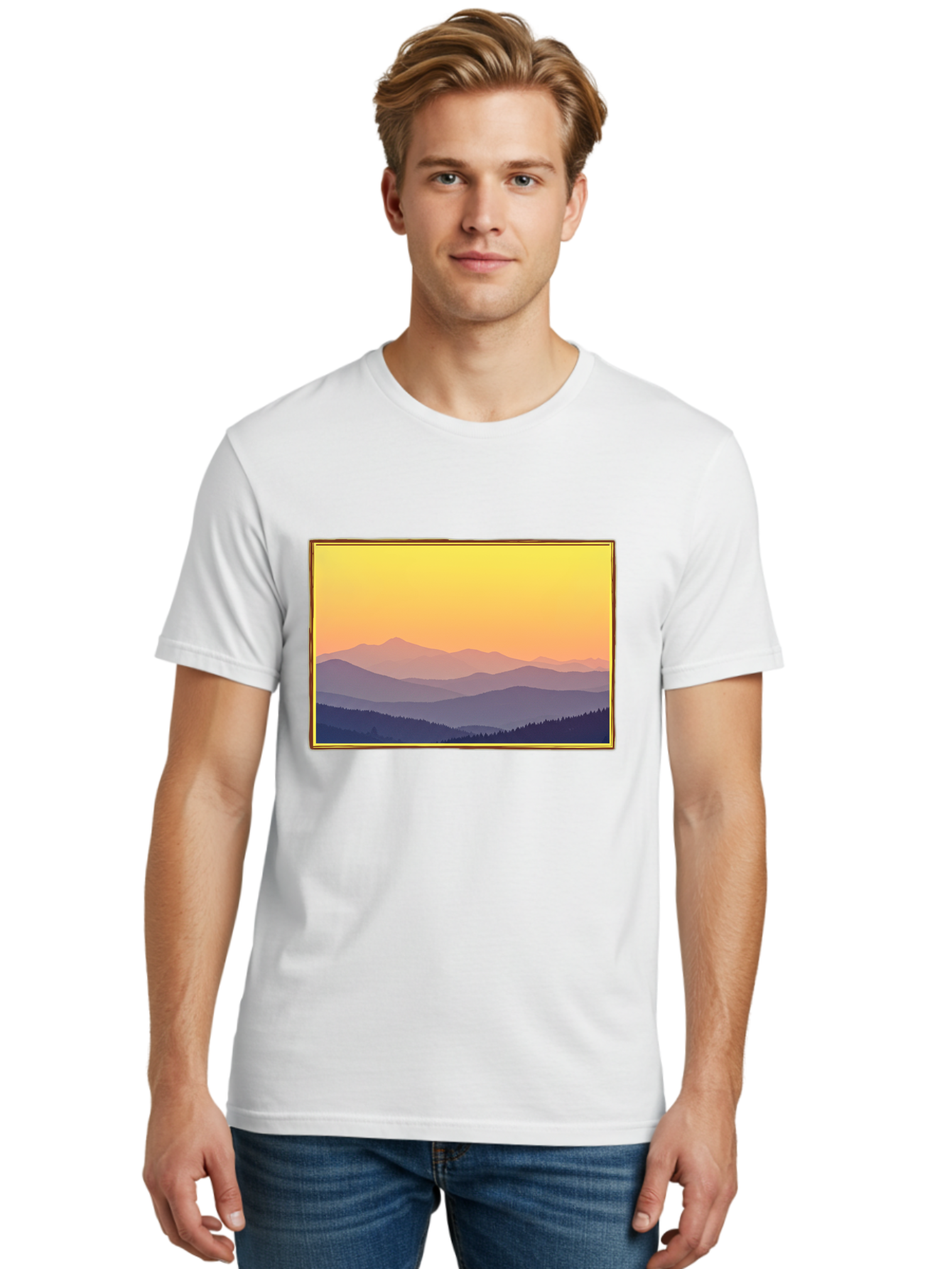 Layered-Mountains-At-Sunset Men'S Graphic Tee, 100% Cotton, Comfortable Casual Summer Wear, Machine Washable, Vintage Camera, Old Camera, Antique Camera, Black Camera, Classic Photography, Photography Equipment, Nostalgic Device, Film Camera, Bak802 28