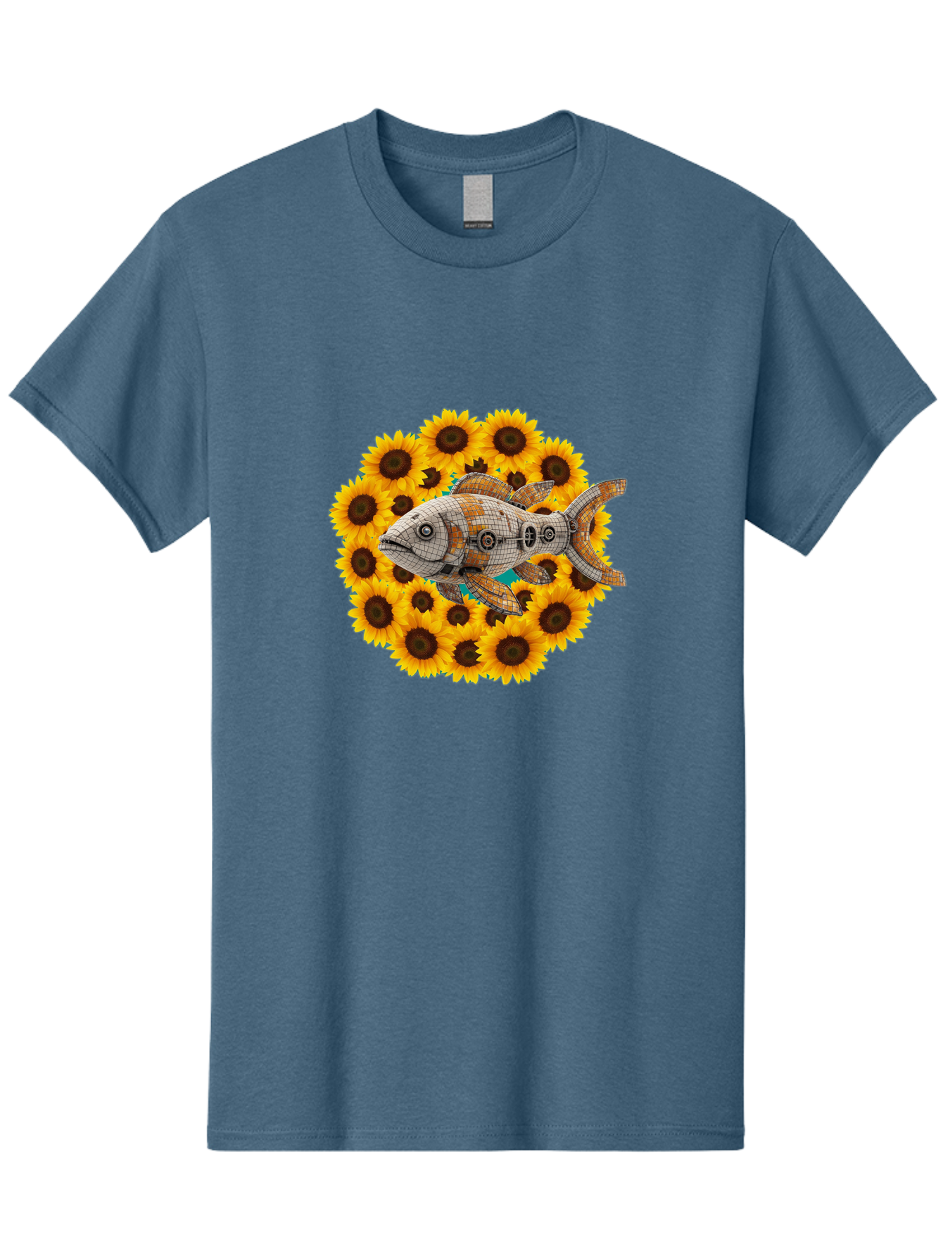 Mechanical-Fish-Sunflowers Men'S Graphic Tee, 100% Cotton, Comfortable Casual Summer Wear, Machine Washable, Vintage Camera, Old Camera, Antique Camera, Black Camera, Classic Photography, Photography Equipment, Nostalgic Device, Film Camera, Bak857 9
