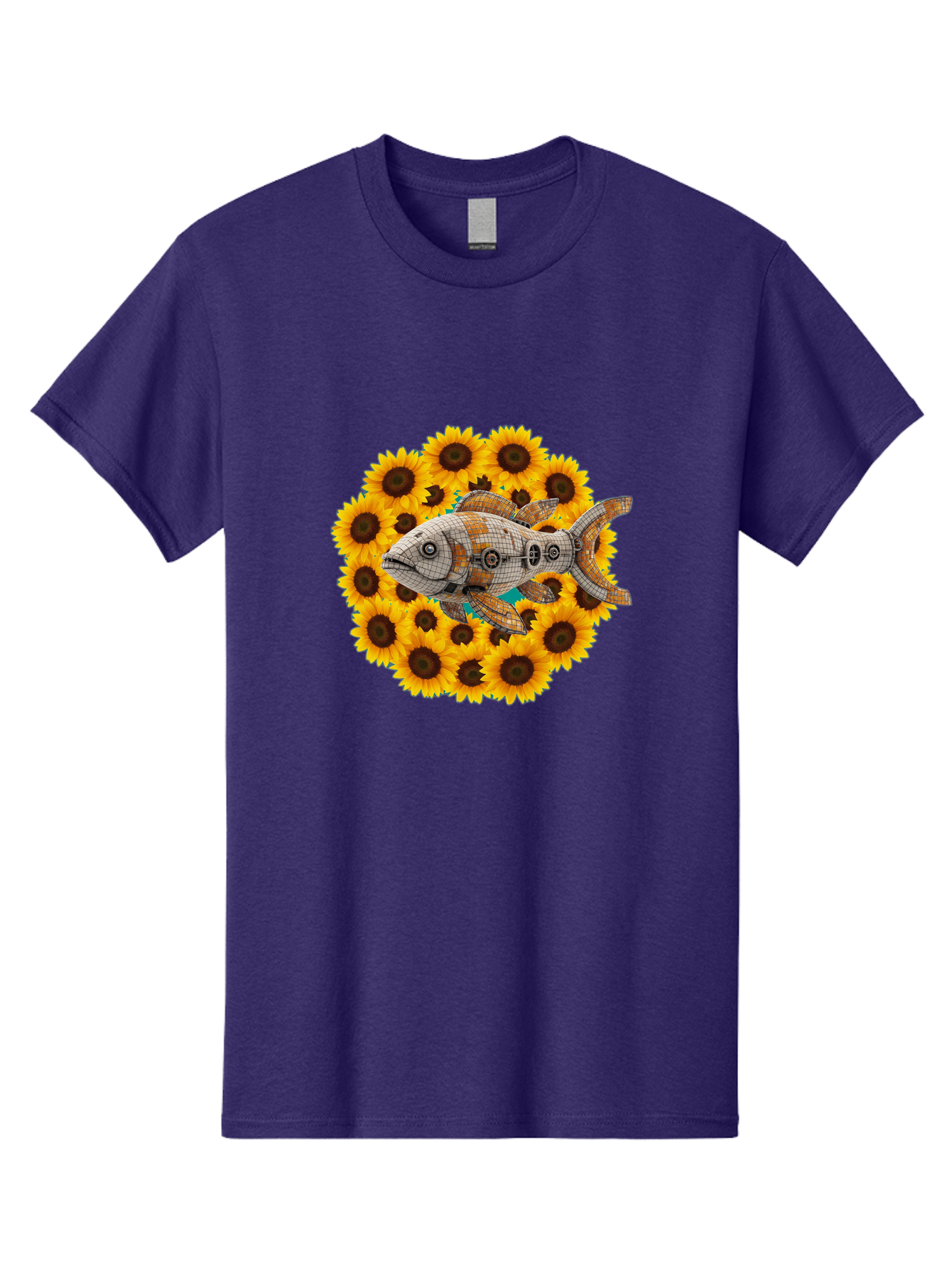 Mechanical-Fish-Sunflowers Men'S Graphic Tee, 100% Cotton, Comfortable Casual Summer Wear, Machine Washable, Vintage Camera, Old Camera, Antique Camera, Black Camera, Classic Photography, Photography Equipment, Nostalgic Device, Film Camera, Bak857 5