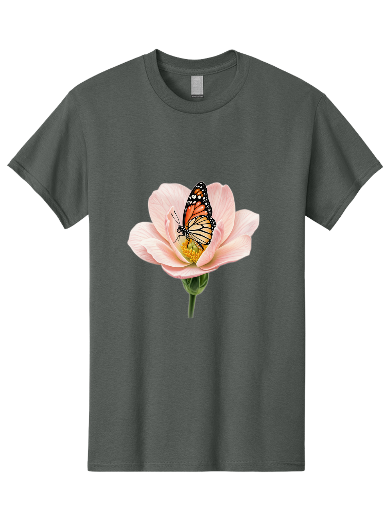 Monarch-On-Pink-Flower Men'S Graphic Tee, 100% Cotton, Comfortable Casual Summer Wear, Machine Washable, Vintage Camera, Old Camera, Antique Camera, Black Camera, Classic Photography, Photography Equipment, Nostalgic Device, Film Camera, Bak890 11