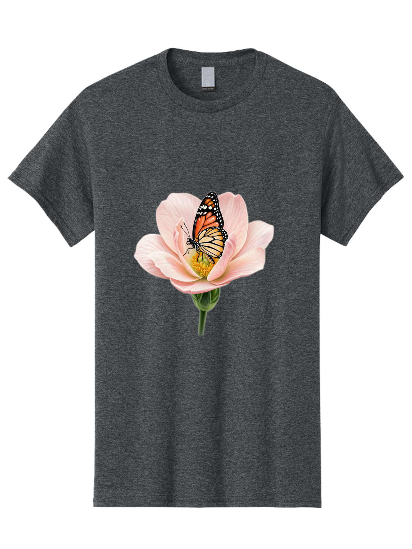 Monarch-On-Pink-Flower Men'S Graphic Tee, 100% Cotton, Comfortable Casual Summer Wear, Machine Washable, Vintage Camera, Old Camera, Antique Camera, Black Camera, Classic Photography, Photography Equipment, Nostalgic Device, Film Camera, Bak890 14