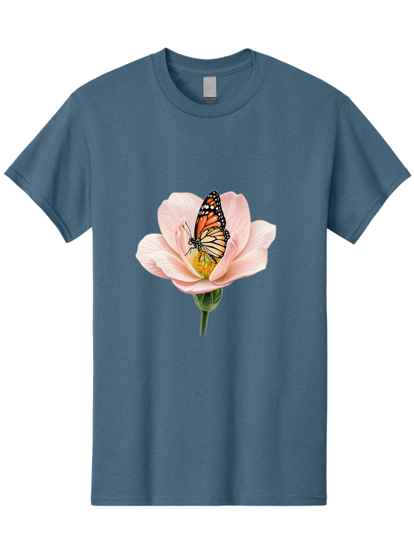 Monarch-On-Pink-Flower Men'S Graphic Tee, 100% Cotton, Comfortable Casual Summer Wear, Machine Washable, Vintage Camera, Old Camera, Antique Camera, Black Camera, Classic Photography, Photography Equipment, Nostalgic Device, Film Camera, Bak890 7