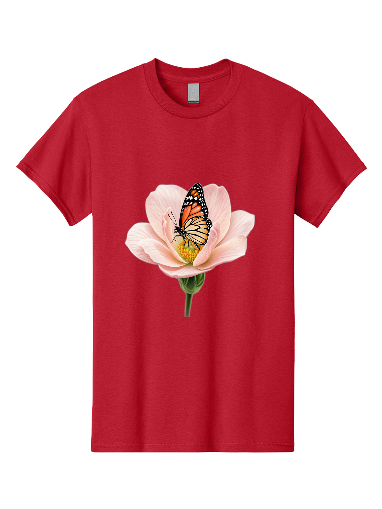 Monarch-On-Pink-Flower Men'S Graphic Tee, 100% Cotton, Comfortable Casual Summer Wear, Machine Washable, Vintage Camera, Old Camera, Antique Camera, Black Camera, Classic Photography, Photography Equipment, Nostalgic Device, Film Camera, Bak890 9