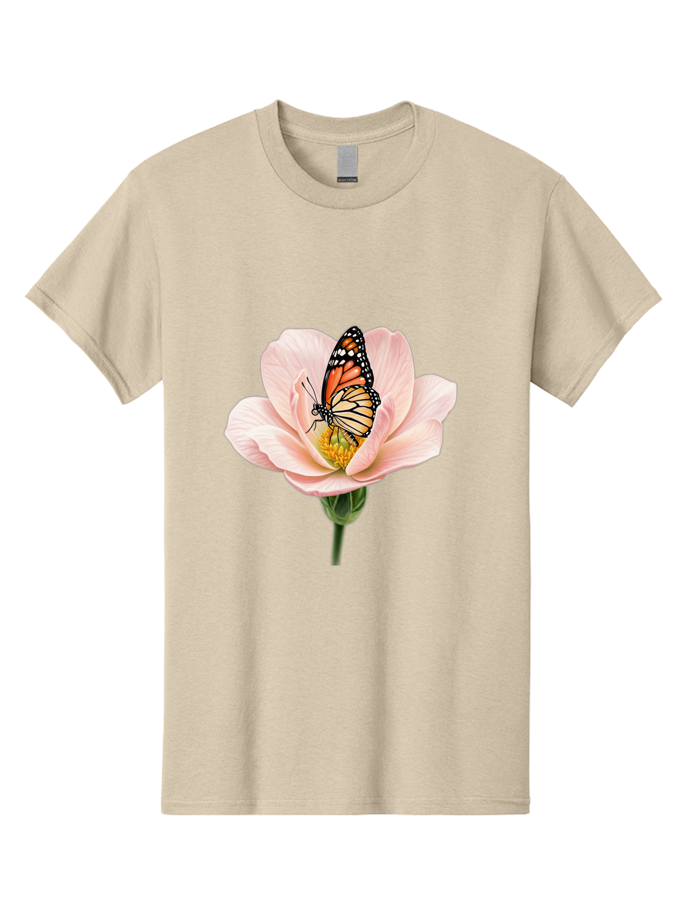Monarch-On-Pink-Flower Men'S Graphic Tee, 100% Cotton, Comfortable Casual Summer Wear, Machine Washable, Vintage Camera, Old Camera, Antique Camera, Black Camera, Classic Photography, Photography Equipment, Nostalgic Device, Film Camera, Bak890 1
