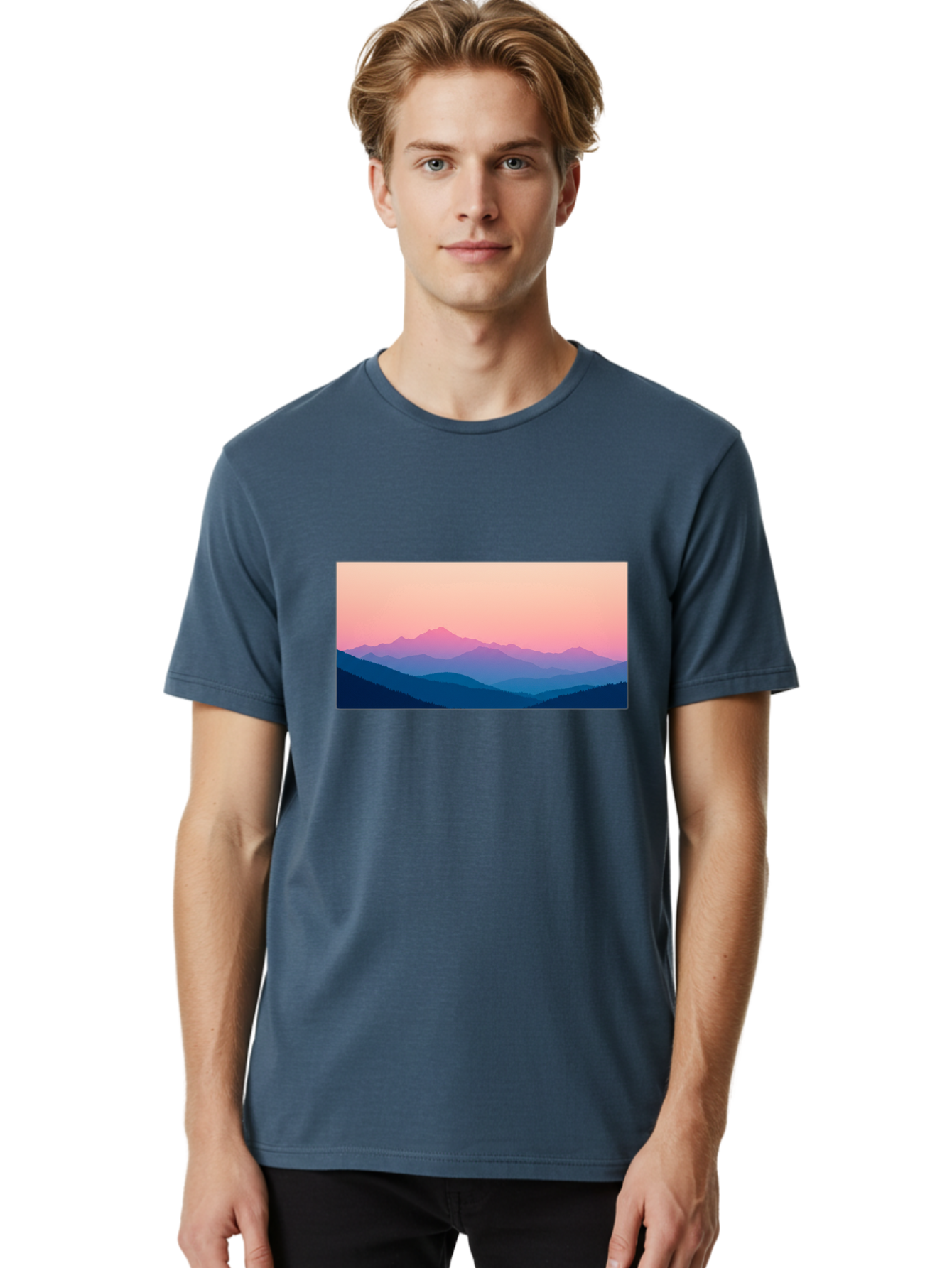 Mountain-Silhouettes Men'S Graphic Tee, 100% Cotton, Comfortable Casual Summer Wear, Machine Washable, Vintage Camera, Old Camera, Antique Camera, Black Camera, Classic Photography, Photography Equipment, Nostalgic Device, Film Camera, Bak913 28