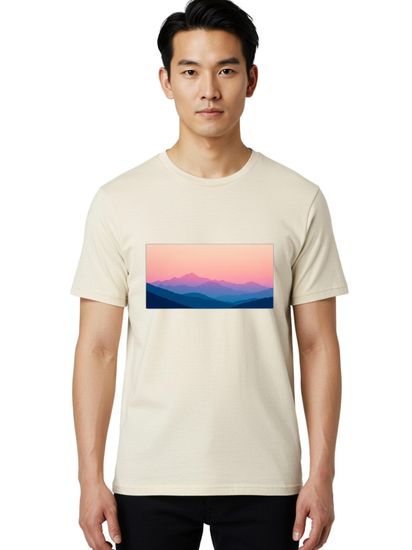 Mountain-Silhouettes Men'S Graphic Tee, 100% Cotton, Comfortable Casual Summer Wear, Machine Washable, Vintage Camera, Old Camera, Antique Camera, Black Camera, Classic Photography, Photography Equipment, Nostalgic Device, Film Camera, Bak913 24