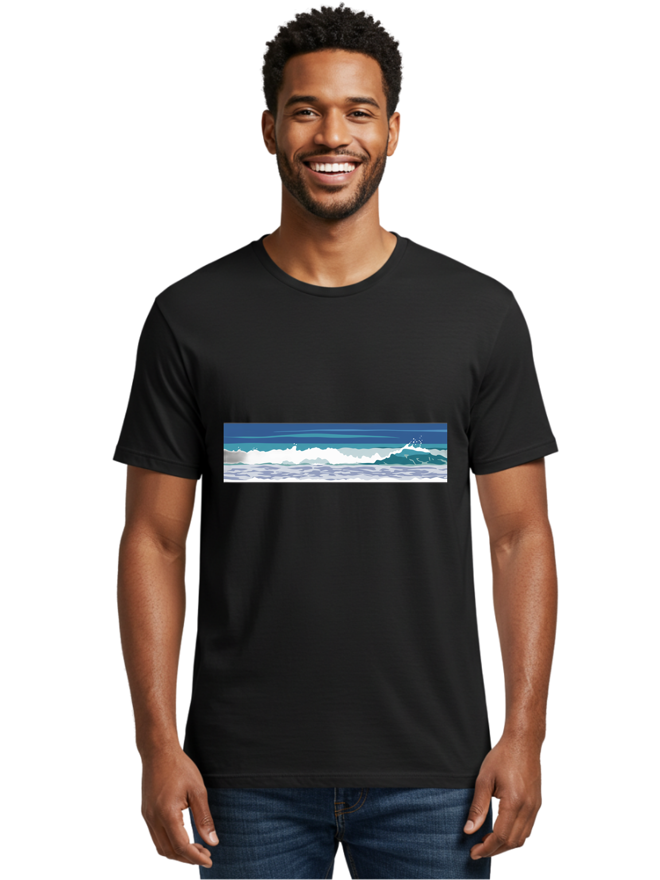 Ocean-Waves-1 Men'S Graphic Tee, 100% Cotton, Comfortable Casual Summer Wear, Machine Washable, Vintage Camera, Old Camera, Antique Camera, Black Camera, Classic Photography, Photography Equipment, Nostalgic Device, Film Camera, Camera Art Bak986 28