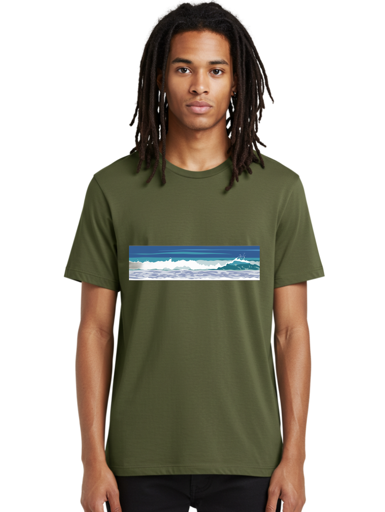 Ocean-Waves-1 Men'S Graphic Tee, 100% Cotton, Comfortable Casual Summer Wear, Machine Washable, Vintage Camera, Old Camera, Antique Camera, Black Camera, Classic Photography, Photography Equipment, Nostalgic Device, Film Camera, Camera Art Bak986 24