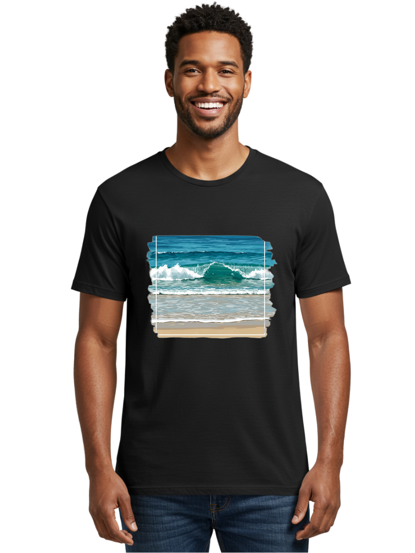 Ocean-Waves-2 Men'S Graphic Tee, 100% Cotton, Comfortable Casual Summer Wear, Machine Washable, Vintage Camera, Old Camera, Antique Camera, Black Camera, Classic Photography, Photography Equipment, Nostalgic Device, Film Camera, Camera Art Bak987 28