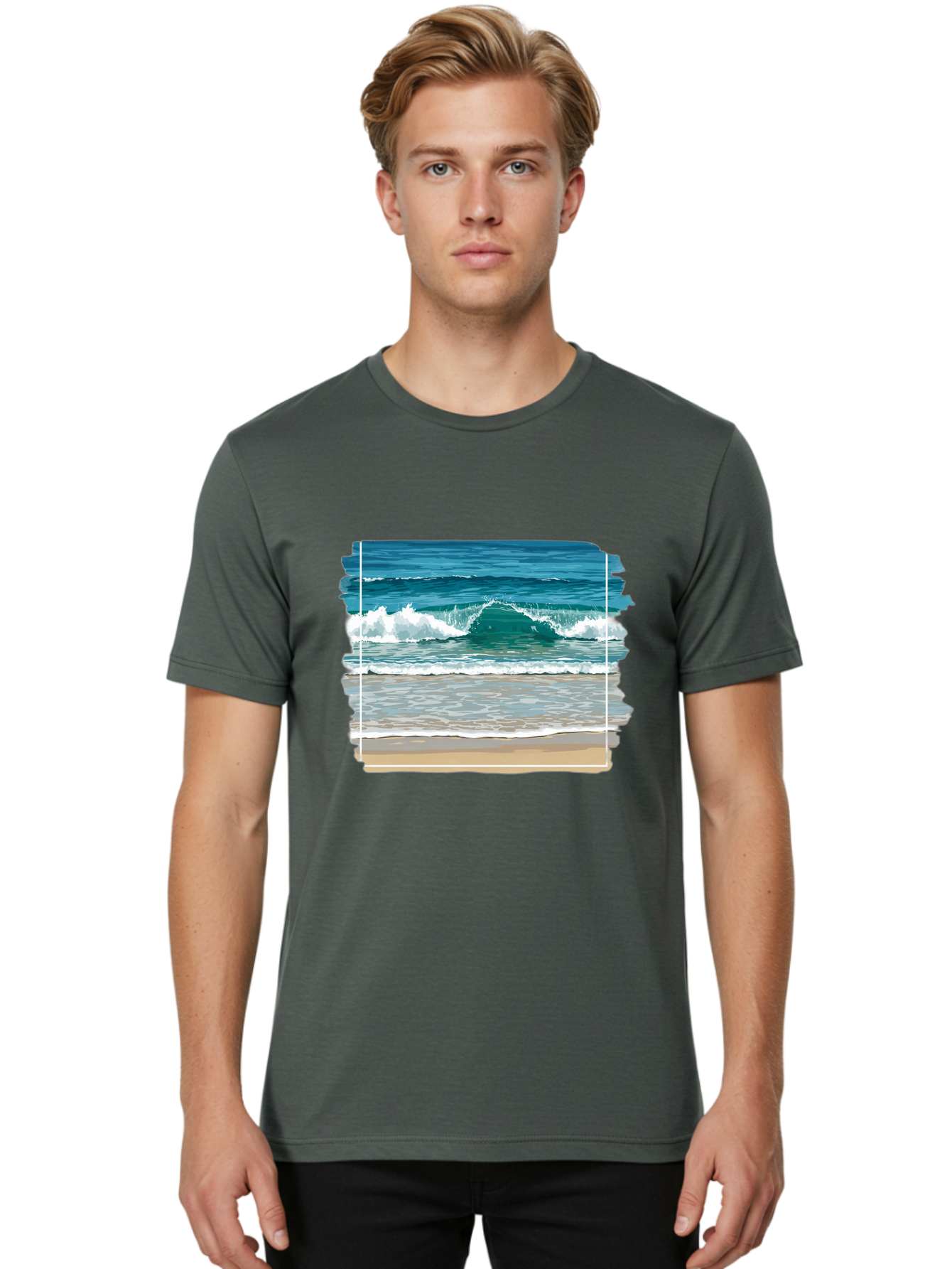 Ocean-Waves-2 Men'S Graphic Tee, 100% Cotton, Comfortable Casual Summer Wear, Machine Washable, Vintage Camera, Old Camera, Antique Camera, Black Camera, Classic Photography, Photography Equipment, Nostalgic Device, Film Camera, Camera Art Bak987 20