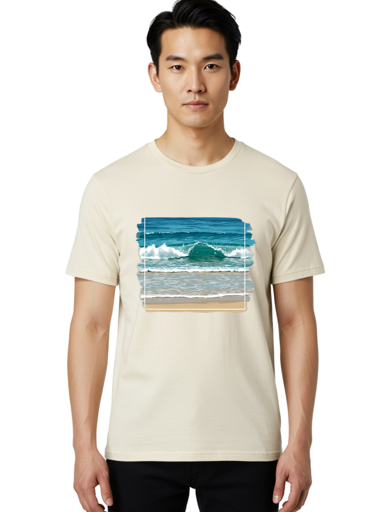 Ocean-Waves-2 Men'S Graphic Tee, 100% Cotton, Comfortable Casual Summer Wear, Machine Washable, Vintage Camera, Old Camera, Antique Camera, Black Camera, Classic Photography, Photography Equipment, Nostalgic Device, Film Camera, Camera Art Bak987 26