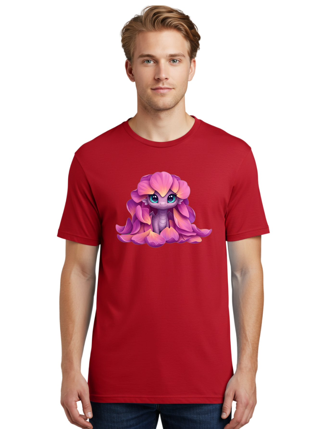 Pink-Flower-Dragon Men'S Graphic Tee, 100% Cotton, Comfortable Casual Summer Wear, Machine Washable, Vintage Camera, Old Camera, Antique Camera, Black Camera, Classic Photography, Photography Equipment, Nostalgic Device, Film Camera, Bal124 24