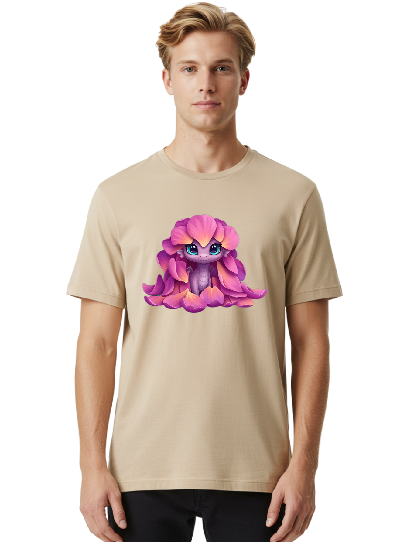 Pink-Flower-Dragon Men'S Graphic Tee, 100% Cotton, Comfortable Casual Summer Wear, Machine Washable, Vintage Camera, Old Camera, Antique Camera, Black Camera, Classic Photography, Photography Equipment, Nostalgic Device, Film Camera, Bal124 17