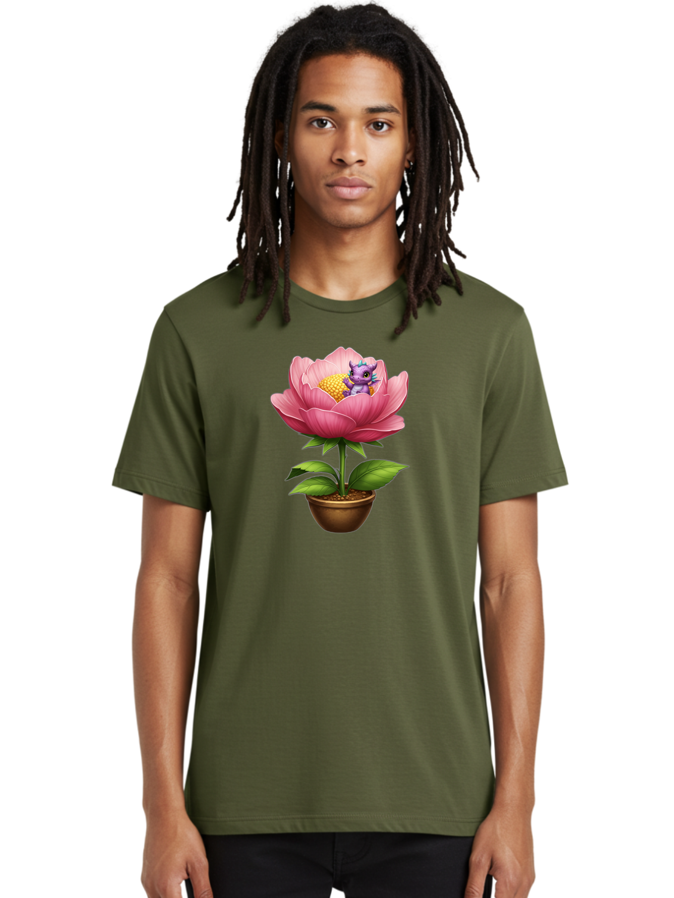Pink-Flower-With-Purple-Dragon Men'S Graphic Tee, 100% Cotton, Comfortable Casual Summer Wear, Machine Washable, Vintage Camera, Old Camera, Antique Camera, Black Camera, Classic Photography, Photography Equipment, Nostalgic Device, Bal125 16
