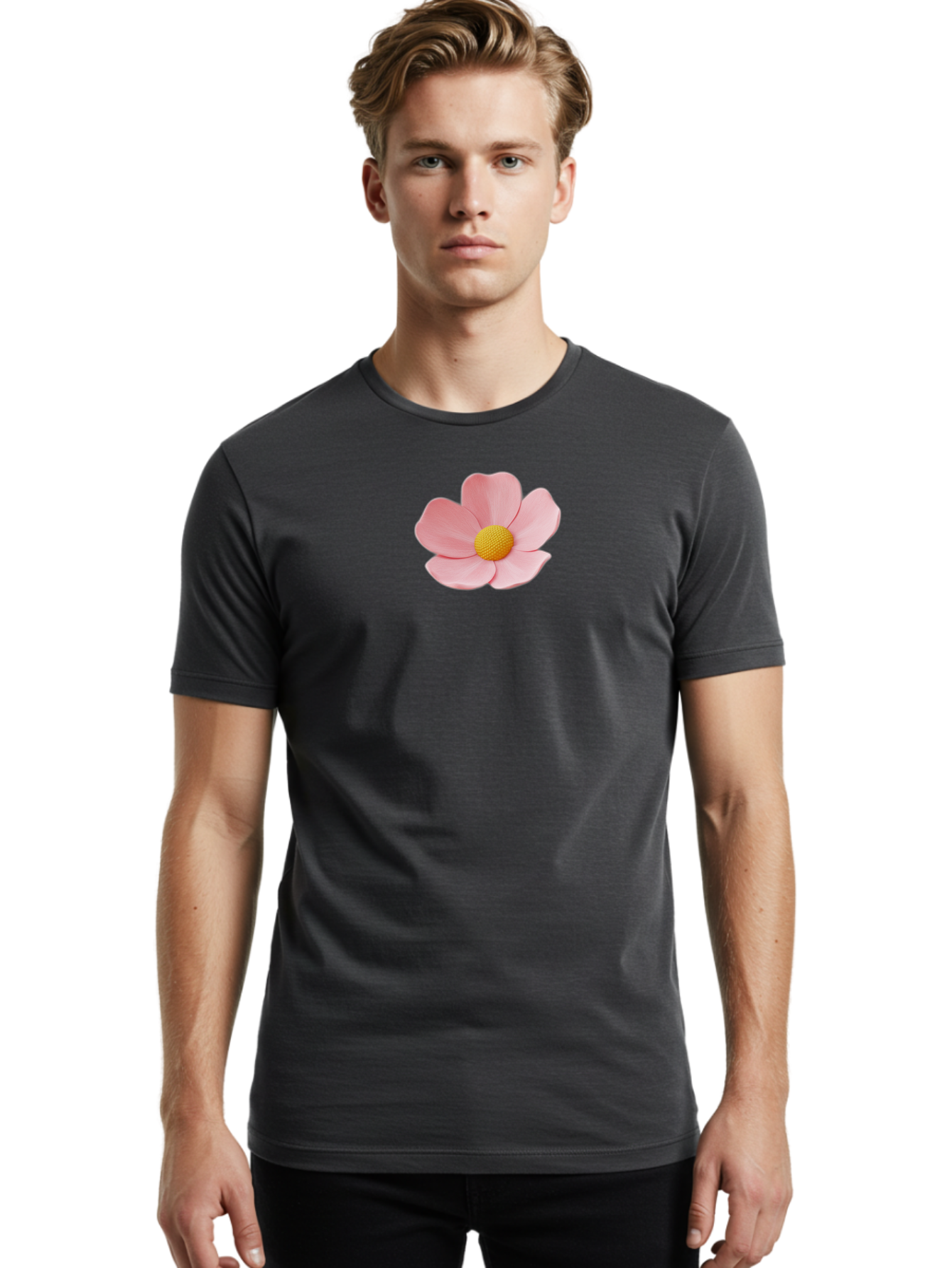 Pink-Flower Men'S Graphic Tee, 100% Cotton, Comfortable Casual Summer Wear, Machine Washable, Vintage Camera, Old Camera, Antique Camera, Black Camera, Classic Photography, Photography Equipment, Nostalgic Device, Film Camera, Camera Art Bal126 26