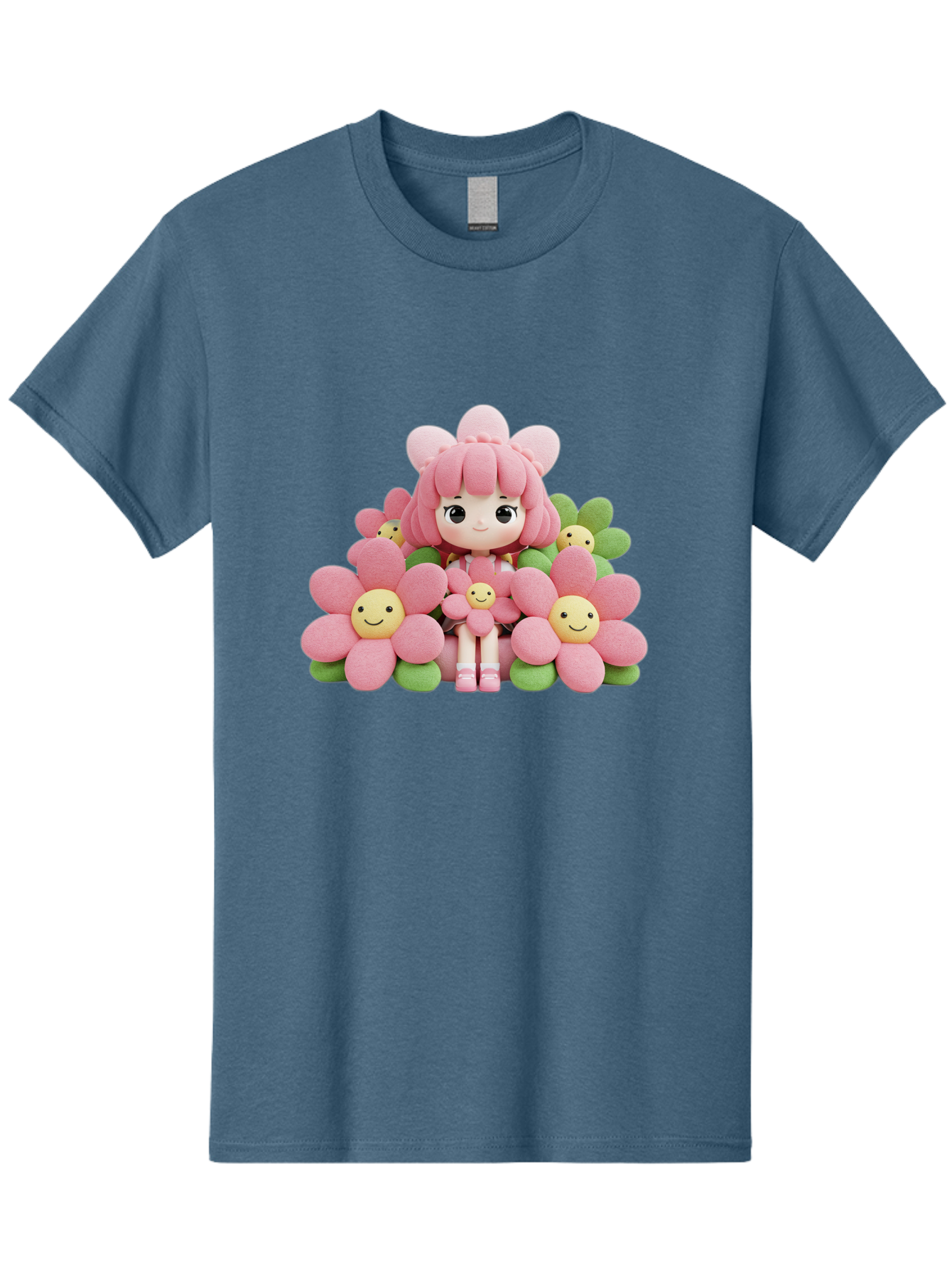 Pink-Haired-Doll-In-Flowers Men'S Graphic Tee, 100% Cotton, Comfortable Casual Summer Wear, Machine Washable, Vintage Camera, Old Camera, Antique Camera, Black Camera, Classic Photography, Photography Equipment, Nostalgic Device, Film Camera, Bal130 8