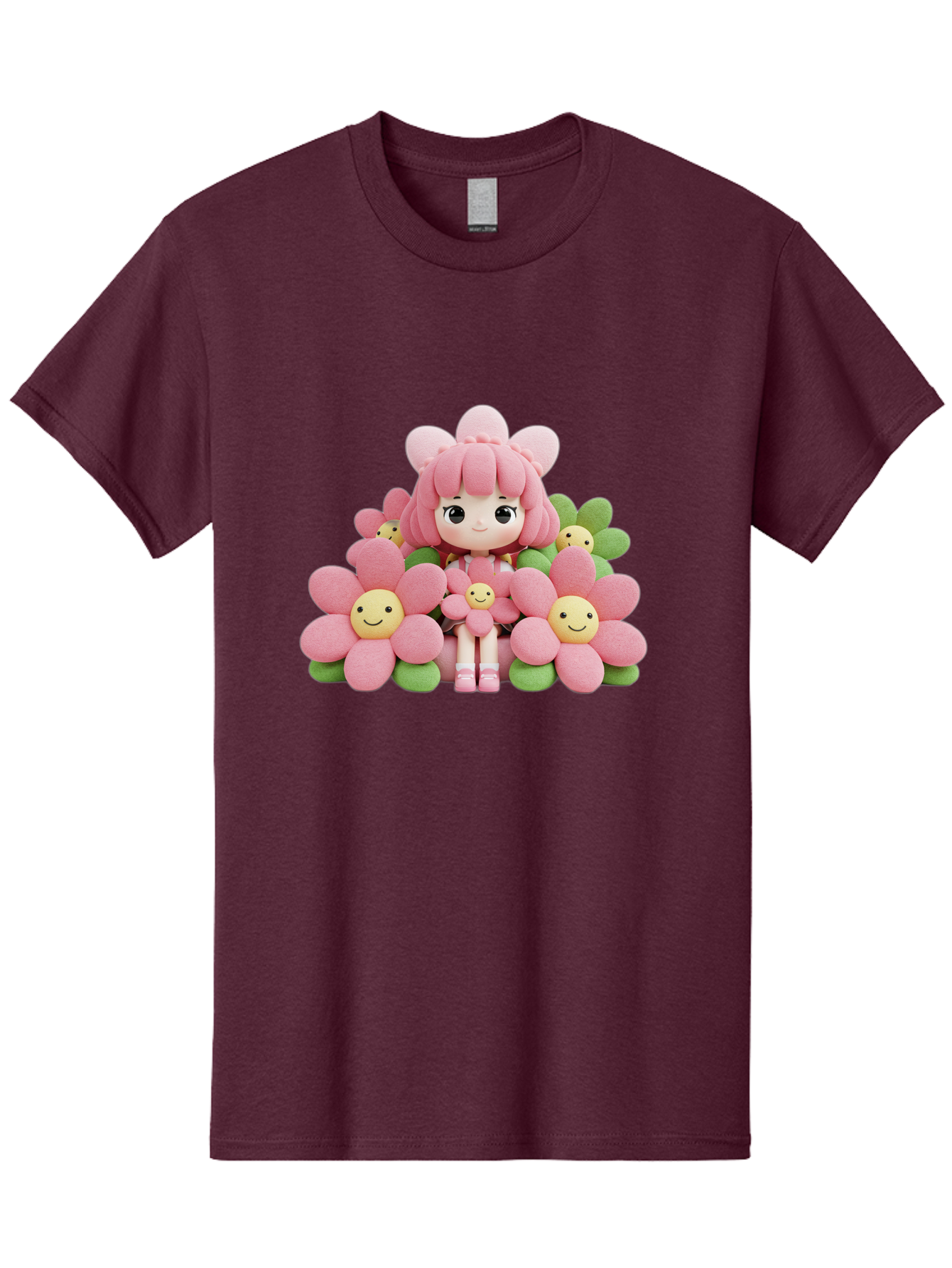Pink-Haired-Doll-In-Flowers Men'S Graphic Tee, 100% Cotton, Comfortable Casual Summer Wear, Machine Washable, Vintage Camera, Old Camera, Antique Camera, Black Camera, Classic Photography, Photography Equipment, Nostalgic Device, Film Camera, Bal130 13