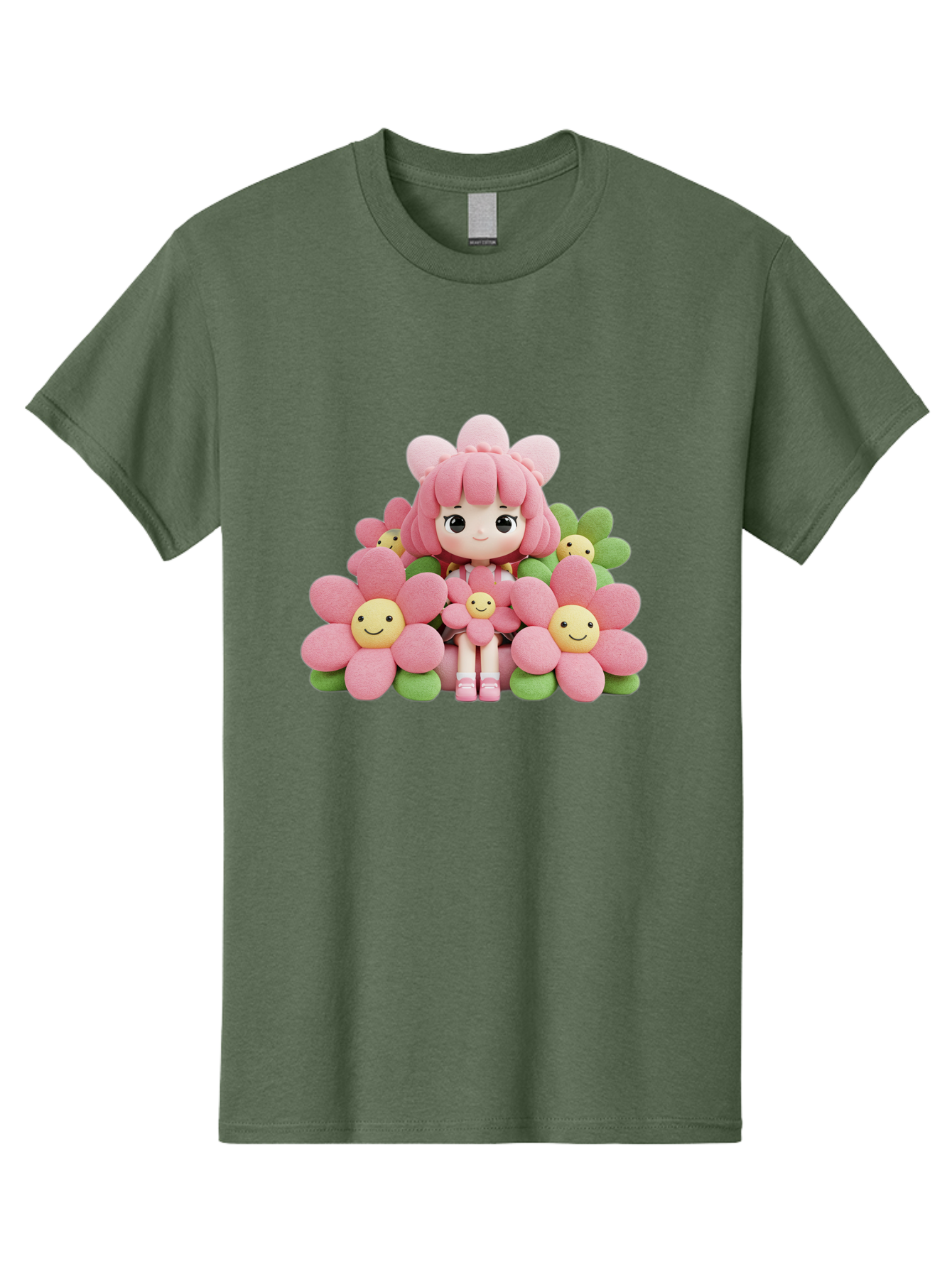 Pink-Haired-Doll-In-Flowers Men'S Graphic Tee, 100% Cotton, Comfortable Casual Summer Wear, Machine Washable, Vintage Camera, Old Camera, Antique Camera, Black Camera, Classic Photography, Photography Equipment, Nostalgic Device, Film Camera, Bal130 14
