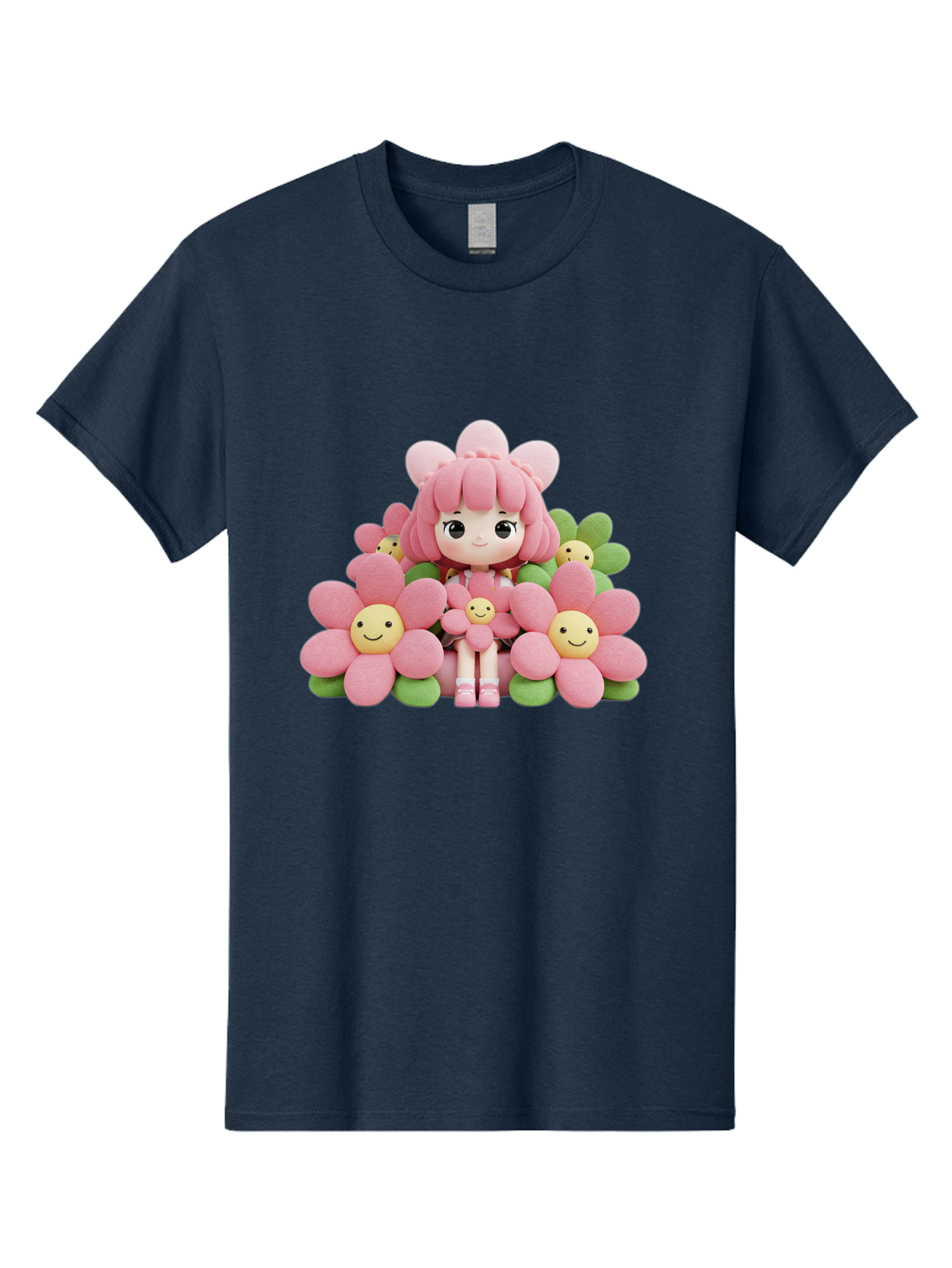 Pink-Haired-Doll-In-Flowers Men'S Graphic Tee, 100% Cotton, Comfortable Casual Summer Wear, Machine Washable, Vintage Camera, Old Camera, Antique Camera, Black Camera, Classic Photography, Photography Equipment, Nostalgic Device, Film Camera, Bal130 11