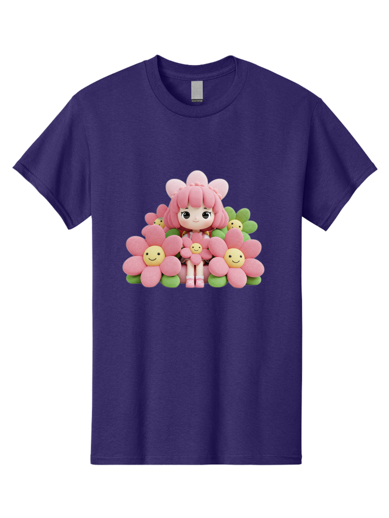 Pink-Haired-Doll-In-Flowers Men'S Graphic Tee, 100% Cotton, Comfortable Casual Summer Wear, Machine Washable, Vintage Camera, Old Camera, Antique Camera, Black Camera, Classic Photography, Photography Equipment, Nostalgic Device, Film Camera, Bal130 9