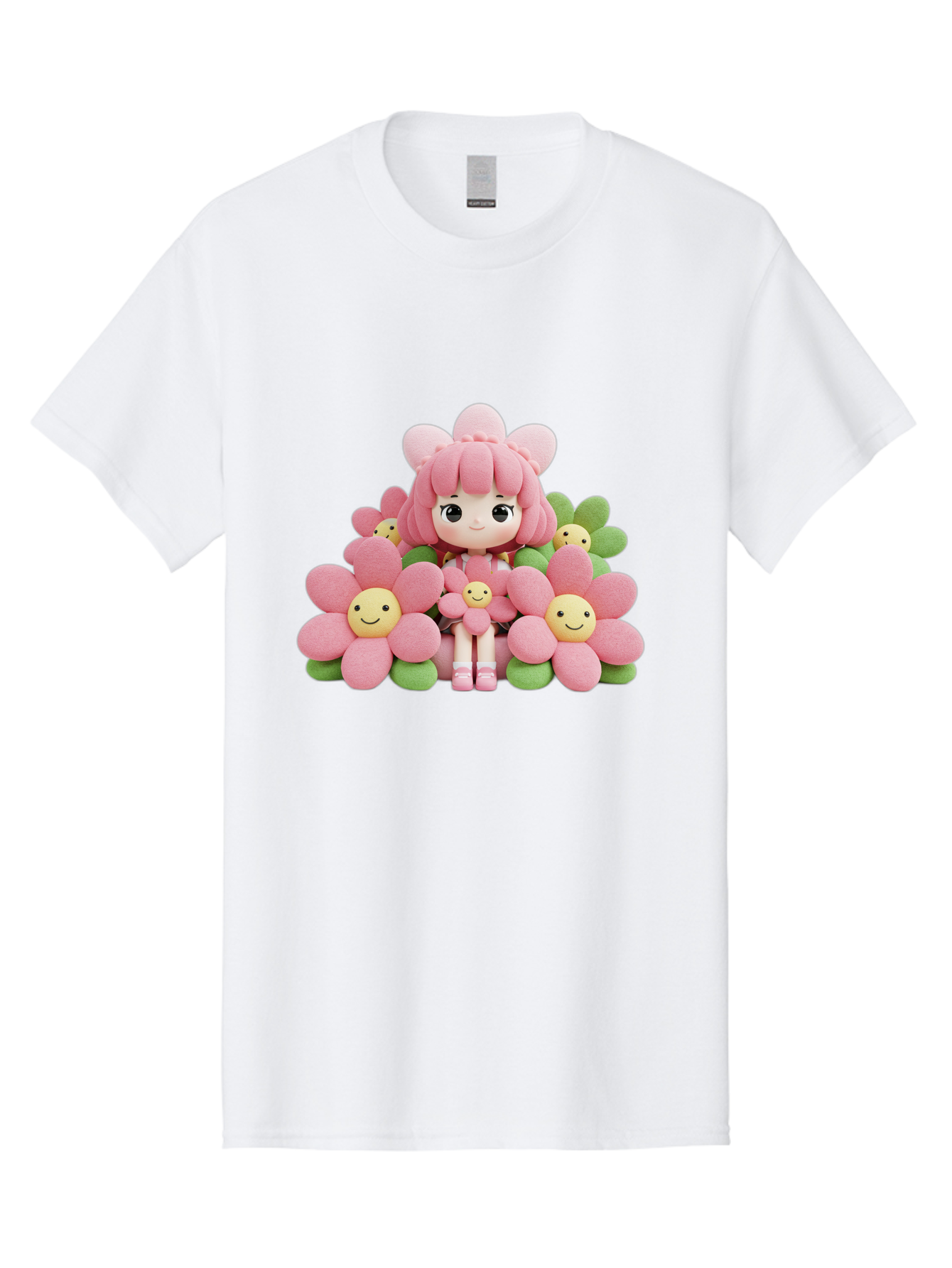 Pink-Haired-Doll-In-Flowers Men'S Graphic Tee, 100% Cotton, Comfortable Casual Summer Wear, Machine Washable, Vintage Camera, Old Camera, Antique Camera, Black Camera, Classic Photography, Photography Equipment, Nostalgic Device, Film Camera, Bal130 10