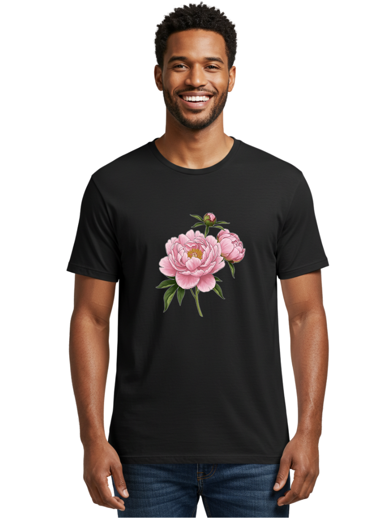 Pink-Peony-Flowers Men'S Graphic Tee, 100% Cotton, Comfortable Casual Summer Wear, Machine Washable, Vintage Camera, Old Camera, Antique Camera, Black Camera, Classic Photography, Photography Equipment, Nostalgic Device, Film Camera, Bal142 18
