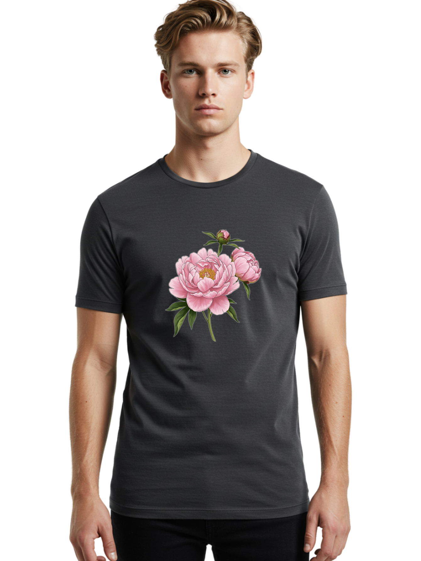 Pink-Peony-Flowers Men'S Graphic Tee, 100% Cotton, Comfortable Casual Summer Wear, Machine Washable, Vintage Camera, Old Camera, Antique Camera, Black Camera, Classic Photography, Photography Equipment, Nostalgic Device, Film Camera, Bal142 20