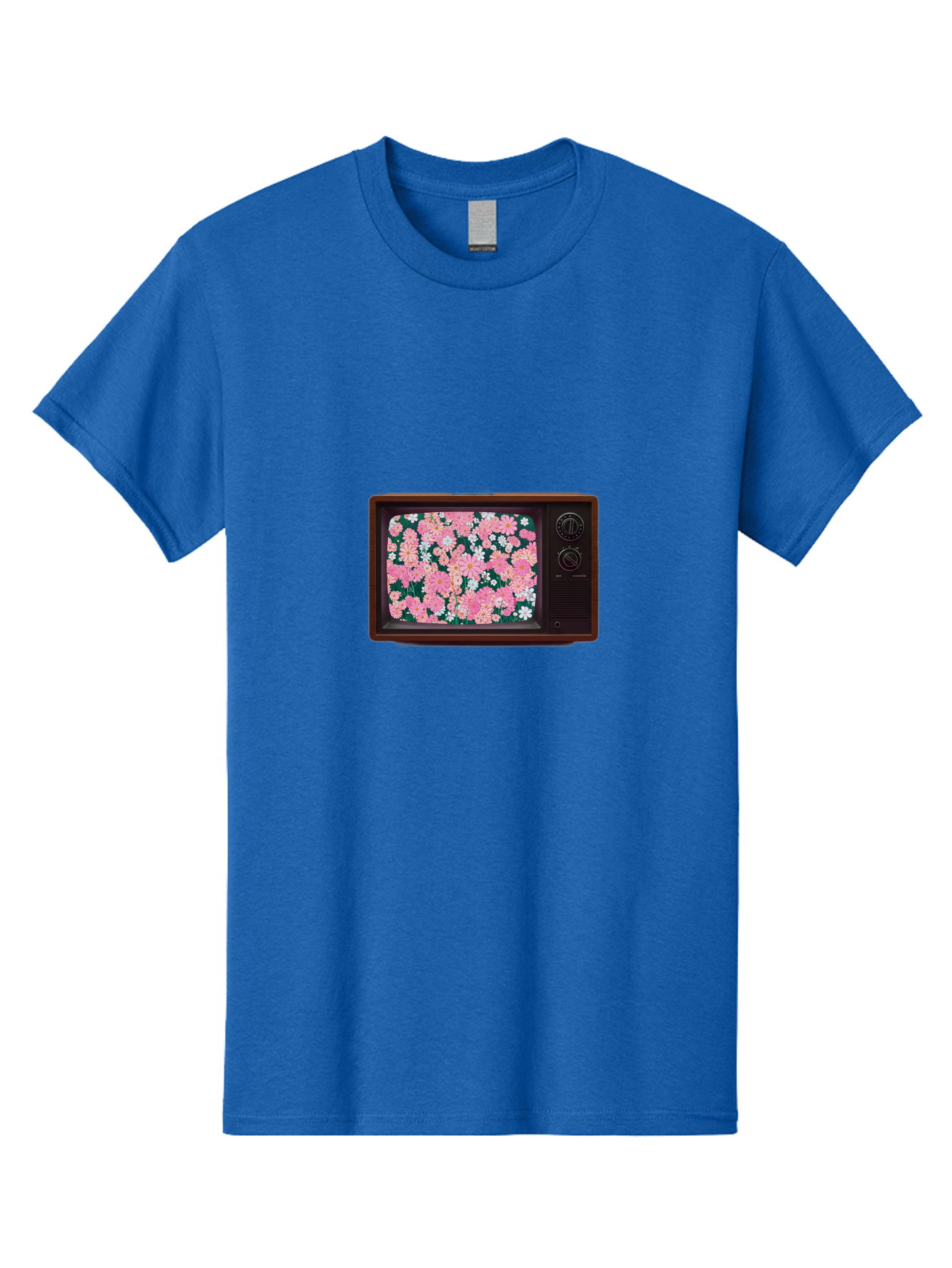 Retro-Tv-With-Flowers Men'S Graphic Tee, 100% Cotton, Comfortable Casual Summer Wear, Machine Washable, Vintage Camera, Old Camera, Antique Camera, Black Camera, Classic Photography, Photography Equipment, Nostalgic Device, Film Camera, Bal229 12