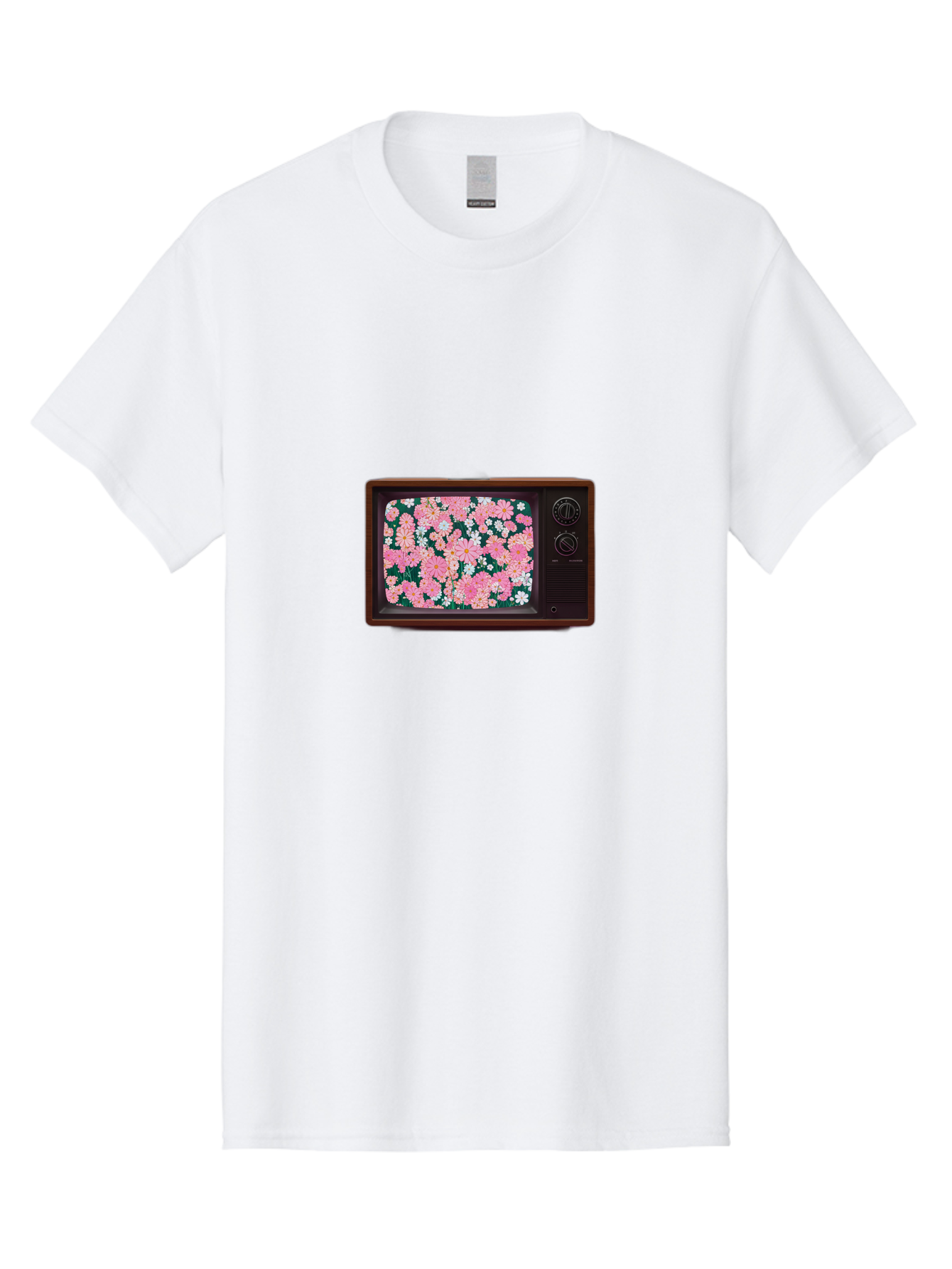 Retro-Tv-With-Flowers Men'S Graphic Tee, 100% Cotton, Comfortable Casual Summer Wear, Machine Washable, Vintage Camera, Old Camera, Antique Camera, Black Camera, Classic Photography, Photography Equipment, Nostalgic Device, Film Camera, Bal229 14