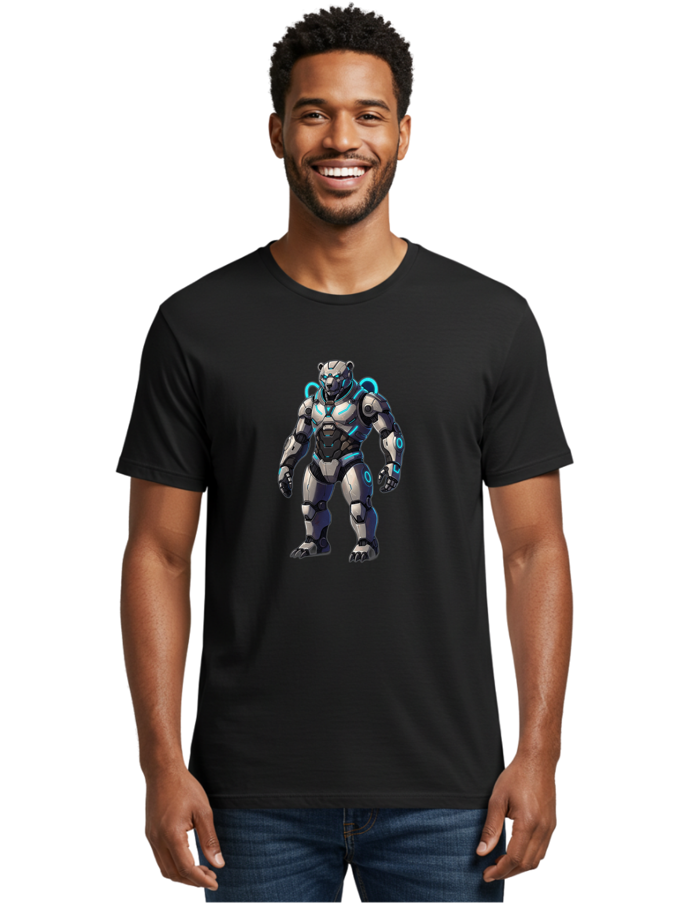 Robot-Bear-1 Men'S Graphic Tee, 100% Cotton, Comfortable Casual Summer Wear, Machine Washable, Vintage Camera, Old Camera, Antique Camera, Black Camera, Classic Photography, Photography Equipment, Nostalgic Device, Film Camera, Camera Art Bal241 18