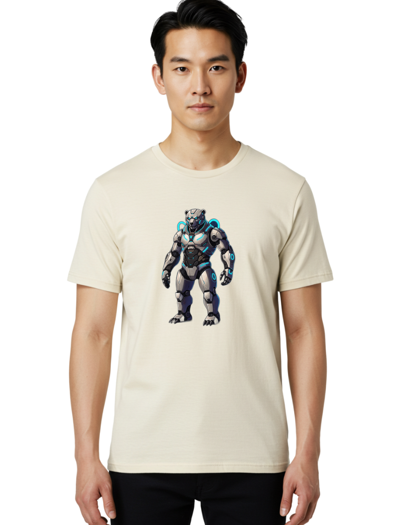 Robot-Bear-1 Men'S Graphic Tee, 100% Cotton, Comfortable Casual Summer Wear, Machine Washable, Vintage Camera, Old Camera, Antique Camera, Black Camera, Classic Photography, Photography Equipment, Nostalgic Device, Film Camera, Camera Art Bal241 16