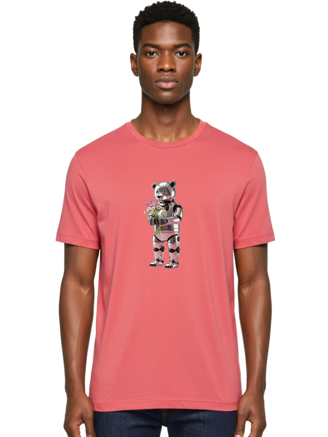 Robot-Bear-With-Flowers Men'S Graphic Tee, 100% Cotton, Comfortable Casual Summer Wear, Machine Washable, Vintage Camera, Old Camera, Antique Camera, Black Camera, Classic Photography, Photography Equipment, Nostalgic Device, Film Camera, Bal242 26