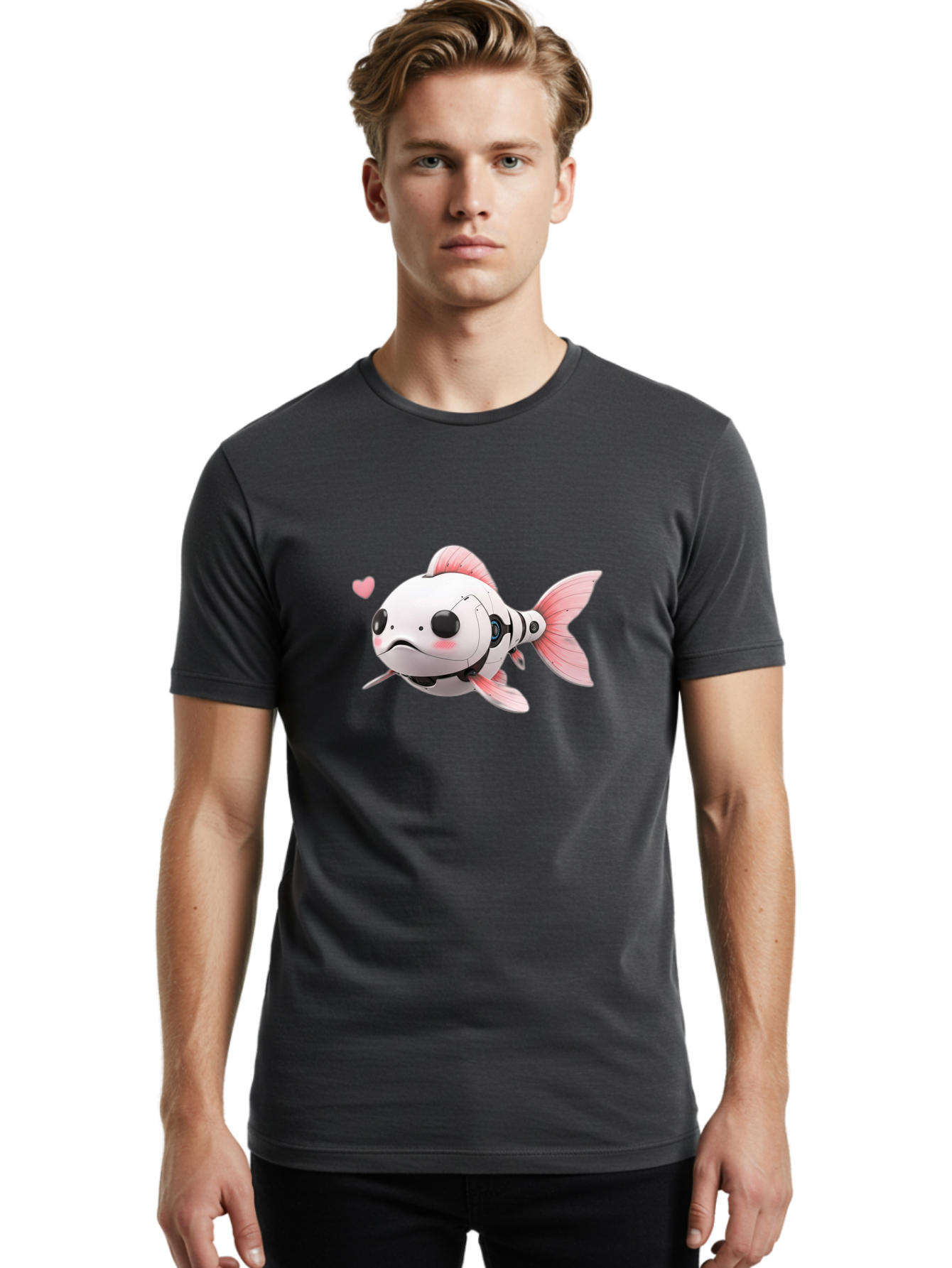Robot-Fish-1 Men'S Graphic Tee, 100% Cotton, Comfortable Casual Summer Wear, Machine Washable, Vintage Camera, Old Camera, Antique Camera, Black Camera, Classic Photography, Photography Equipment, Nostalgic Device, Film Camera, Camera Art Bal244 16