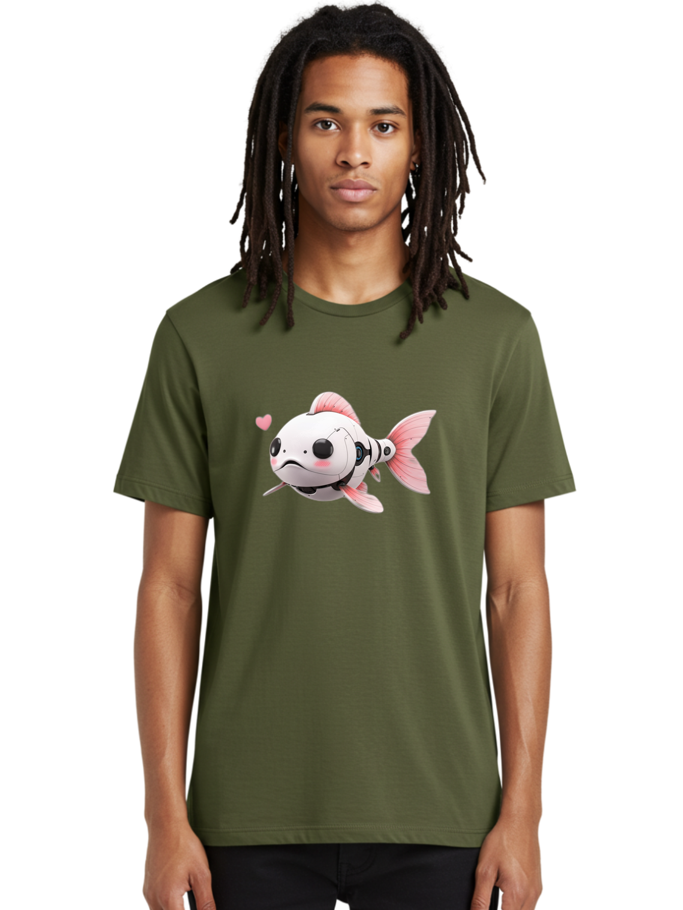 Robot-Fish-1 Men'S Graphic Tee, 100% Cotton, Comfortable Casual Summer Wear, Machine Washable, Vintage Camera, Old Camera, Antique Camera, Black Camera, Classic Photography, Photography Equipment, Nostalgic Device, Film Camera, Camera Art Bal244 24