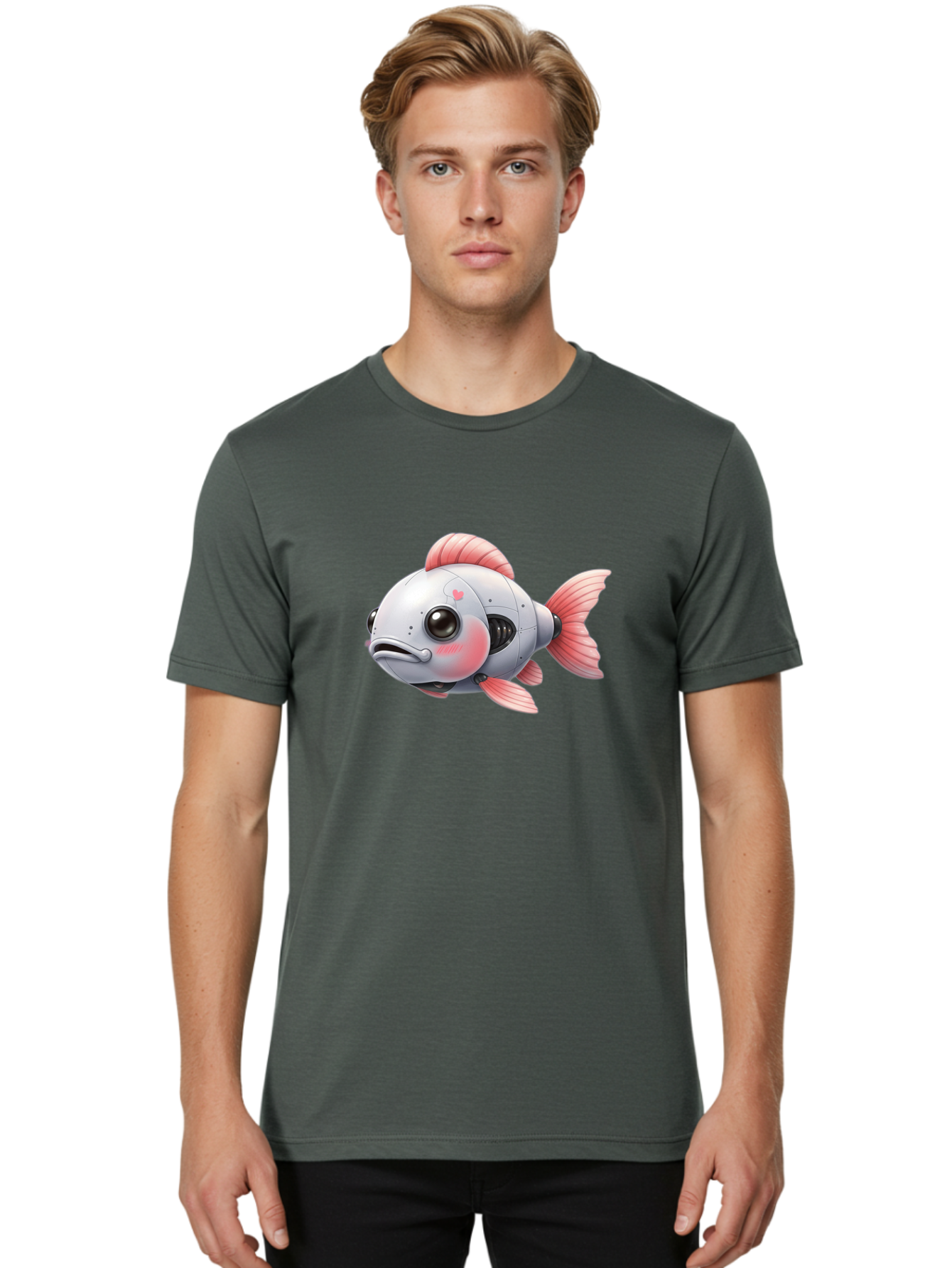Robot-Fish-2 Men'S Graphic Tee, 100% Cotton, Comfortable Casual Summer Wear, Machine Washable, Vintage Camera, Old Camera, Antique Camera, Black Camera, Classic Photography, Photography Equipment, Nostalgic Device, Film Camera, Camera Art Bal245 22