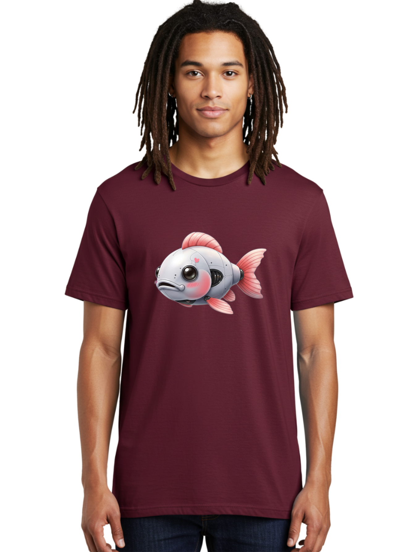 Robot-Fish-2 Men'S Graphic Tee, 100% Cotton, Comfortable Casual Summer Wear, Machine Washable, Vintage Camera, Old Camera, Antique Camera, Black Camera, Classic Photography, Photography Equipment, Nostalgic Device, Film Camera, Camera Art Bal245 24