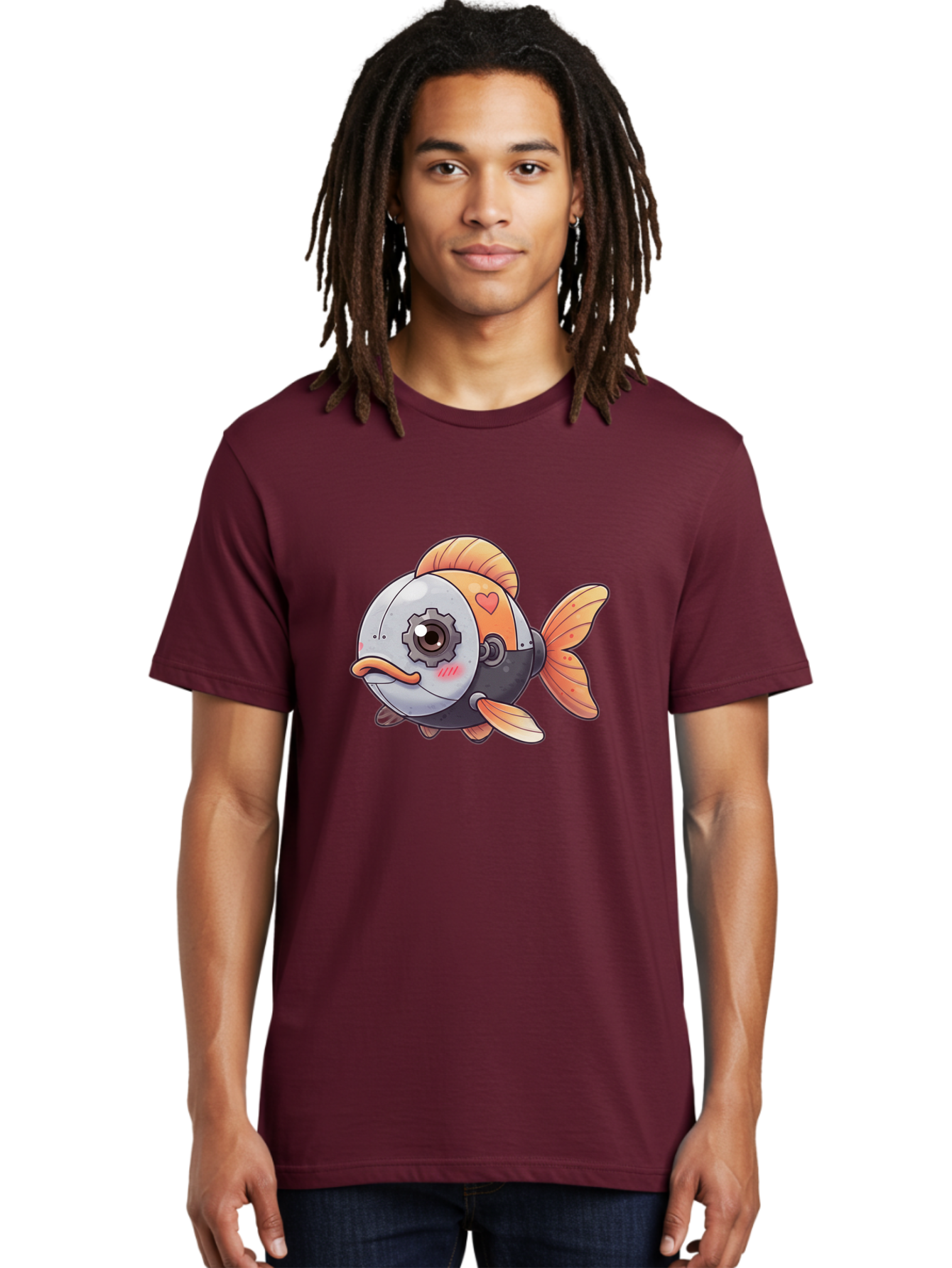 Robot-Fish-4 Men'S Graphic Tee, 100% Cotton, Comfortable Casual Summer Wear, Machine Washable, Vintage Camera, Old Camera, Antique Camera, Black Camera, Classic Photography, Photography Equipment, Nostalgic Device, Film Camera, Camera Art Bal247 25