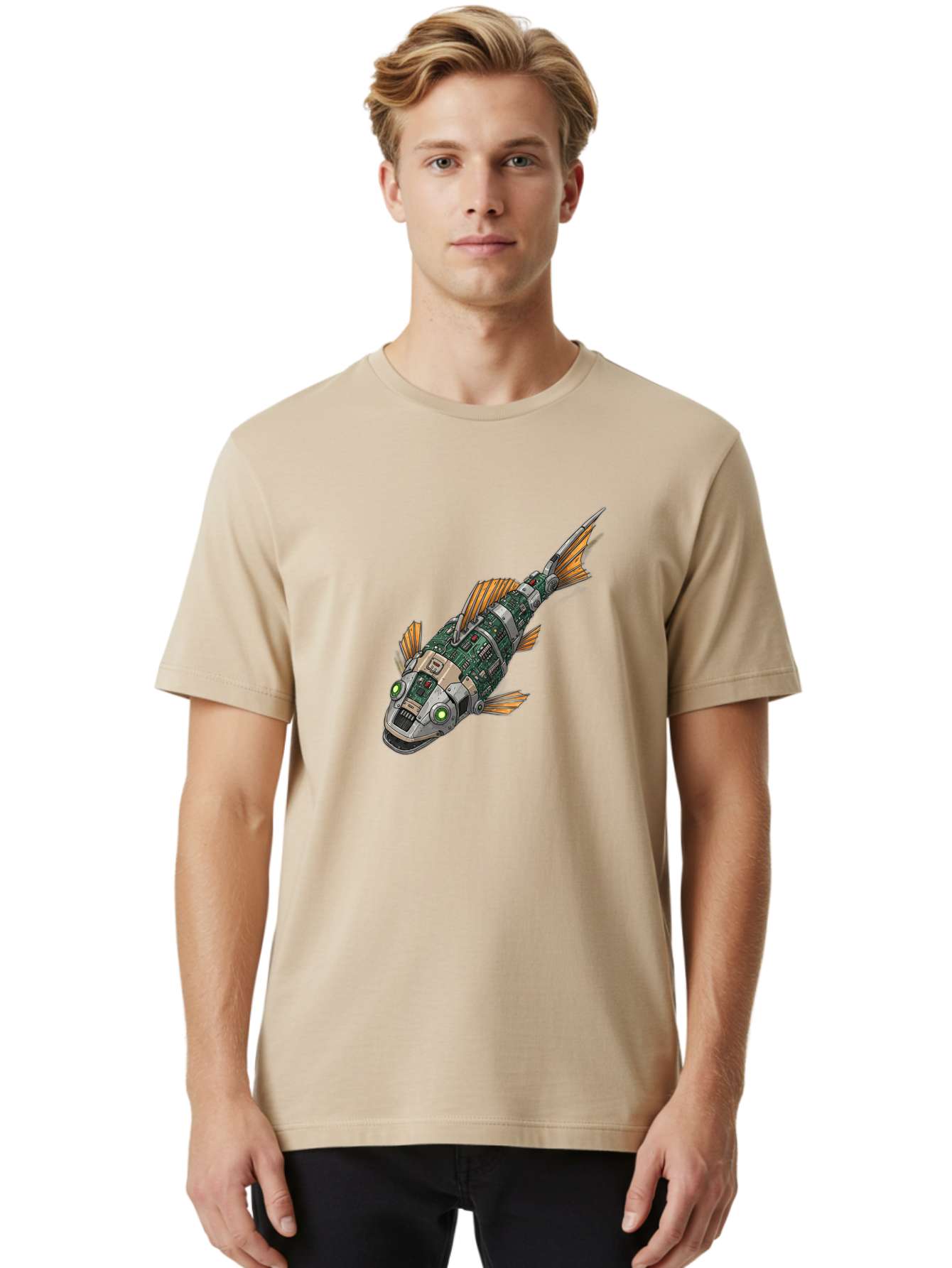 Robot-Fish-6 Men'S Graphic Tee, 100% Cotton, Comfortable Casual Summer Wear, Machine Washable, Vintage Camera, Old Camera, Antique Camera, Black Camera, Classic Photography, Photography Equipment, Nostalgic Device, Film Camera, Camera Art Bal249 22