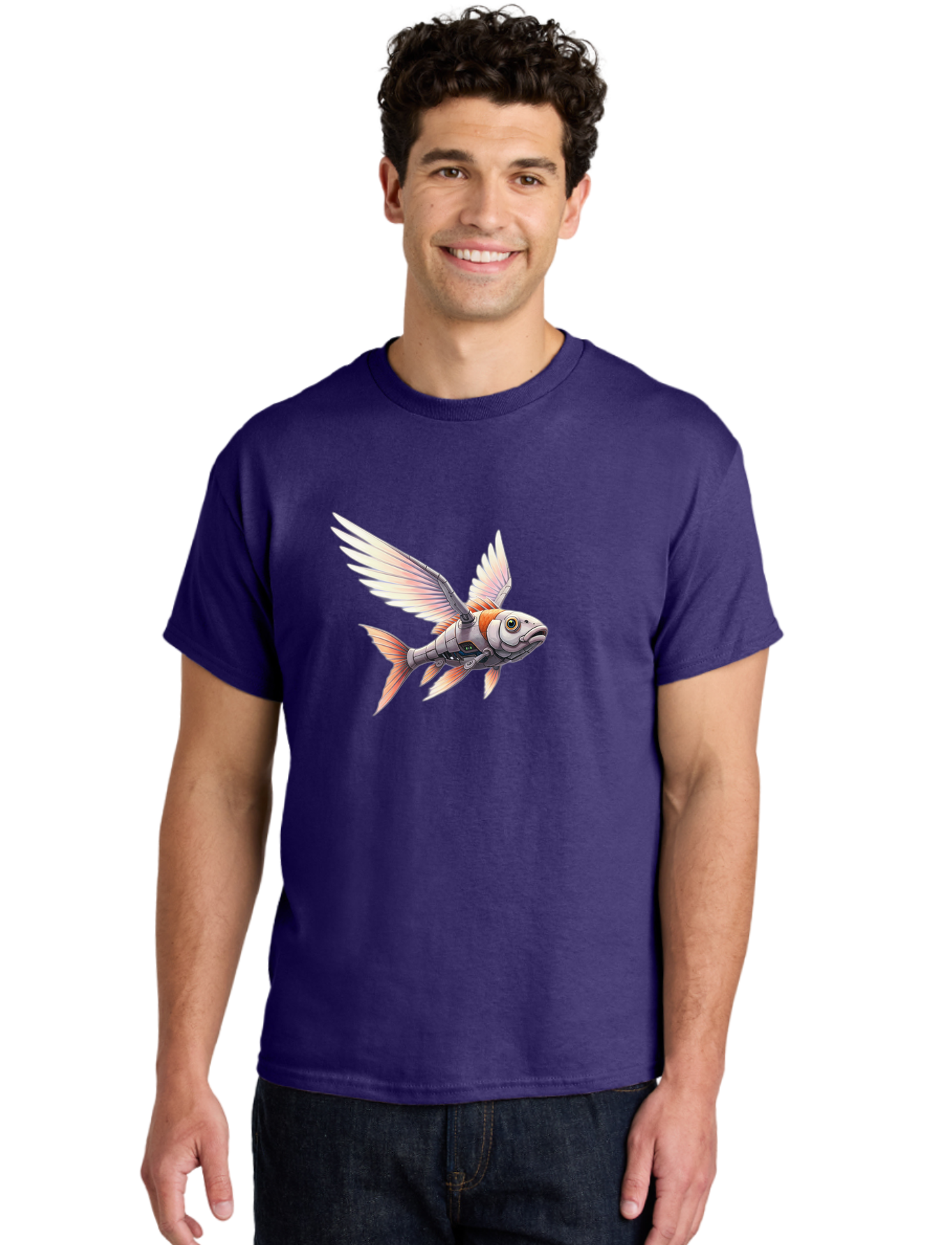 Robot-Fish-Flying Men'S Graphic Tee, 100% Cotton, Comfortable Casual Summer Wear, Machine Washable, Vintage Camera, Old Camera, Antique Camera, Black Camera, Classic Photography, Photography Equipment, Nostalgic Device, Film Camera, Camera Art Bal250 22