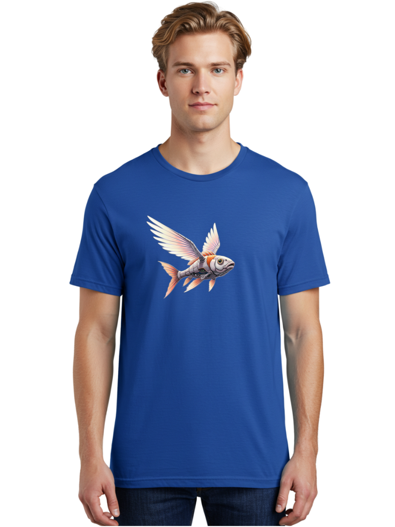 Robot-Fish-Flying Men'S Graphic Tee, 100% Cotton, Comfortable Casual Summer Wear, Machine Washable, Vintage Camera, Old Camera, Antique Camera, Black Camera, Classic Photography, Photography Equipment, Nostalgic Device, Film Camera, Camera Art Bal250 28